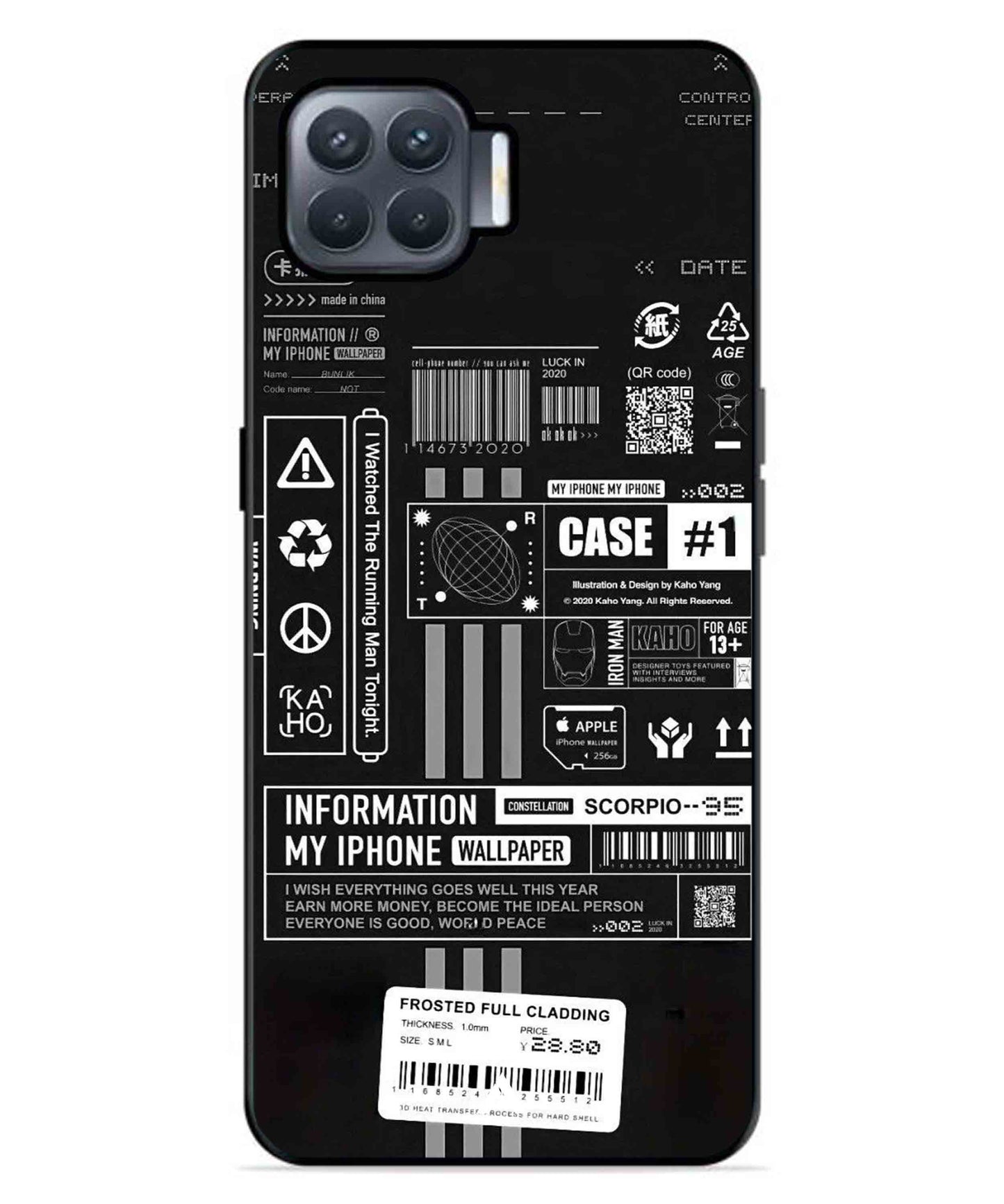 InfoGraph Aesthetic Metal Back Cover Phone Case for Oppo F17 Pro