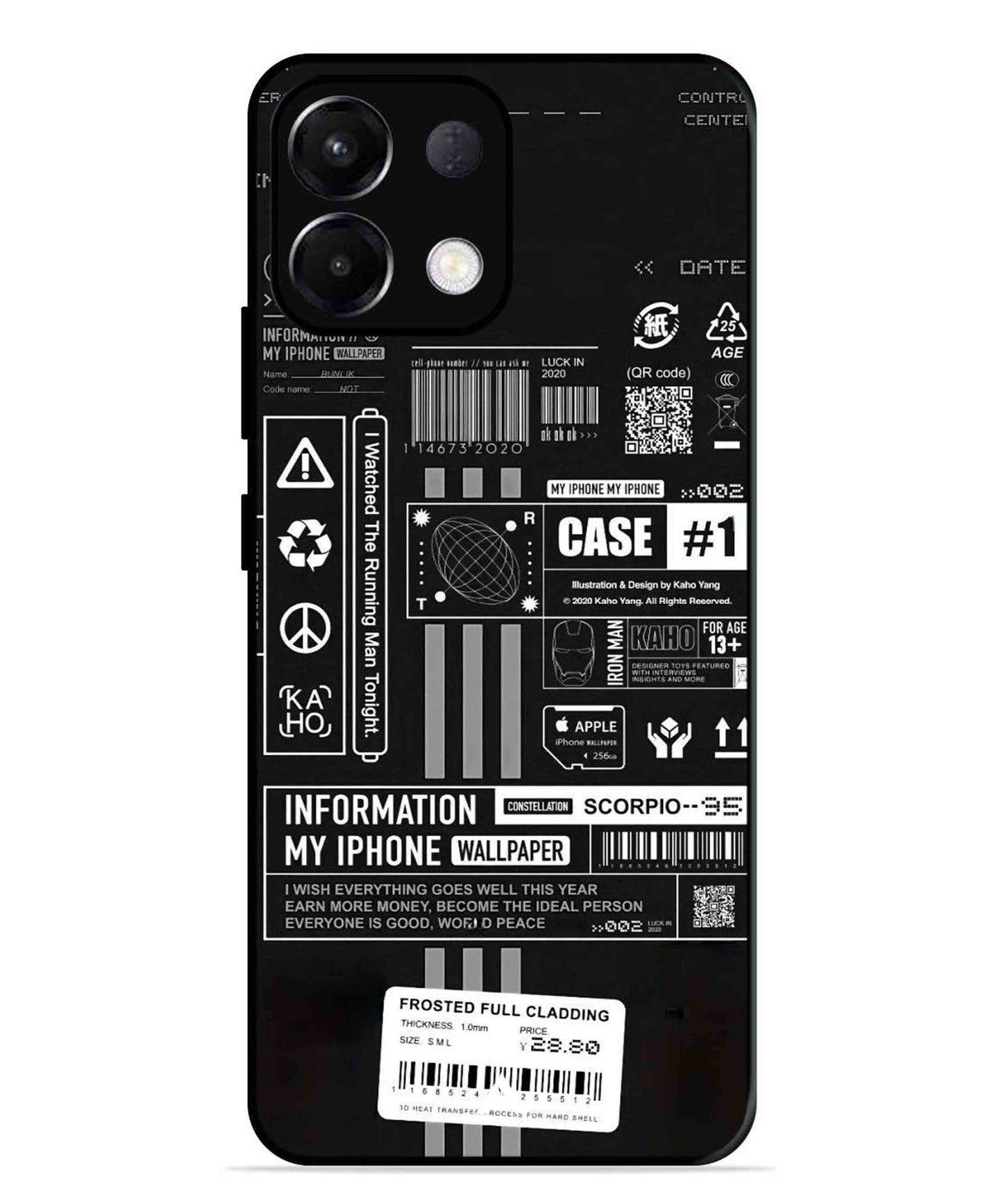 InfoGraph Aesthetic Metal Back Cover Phone Case for Oppo K13