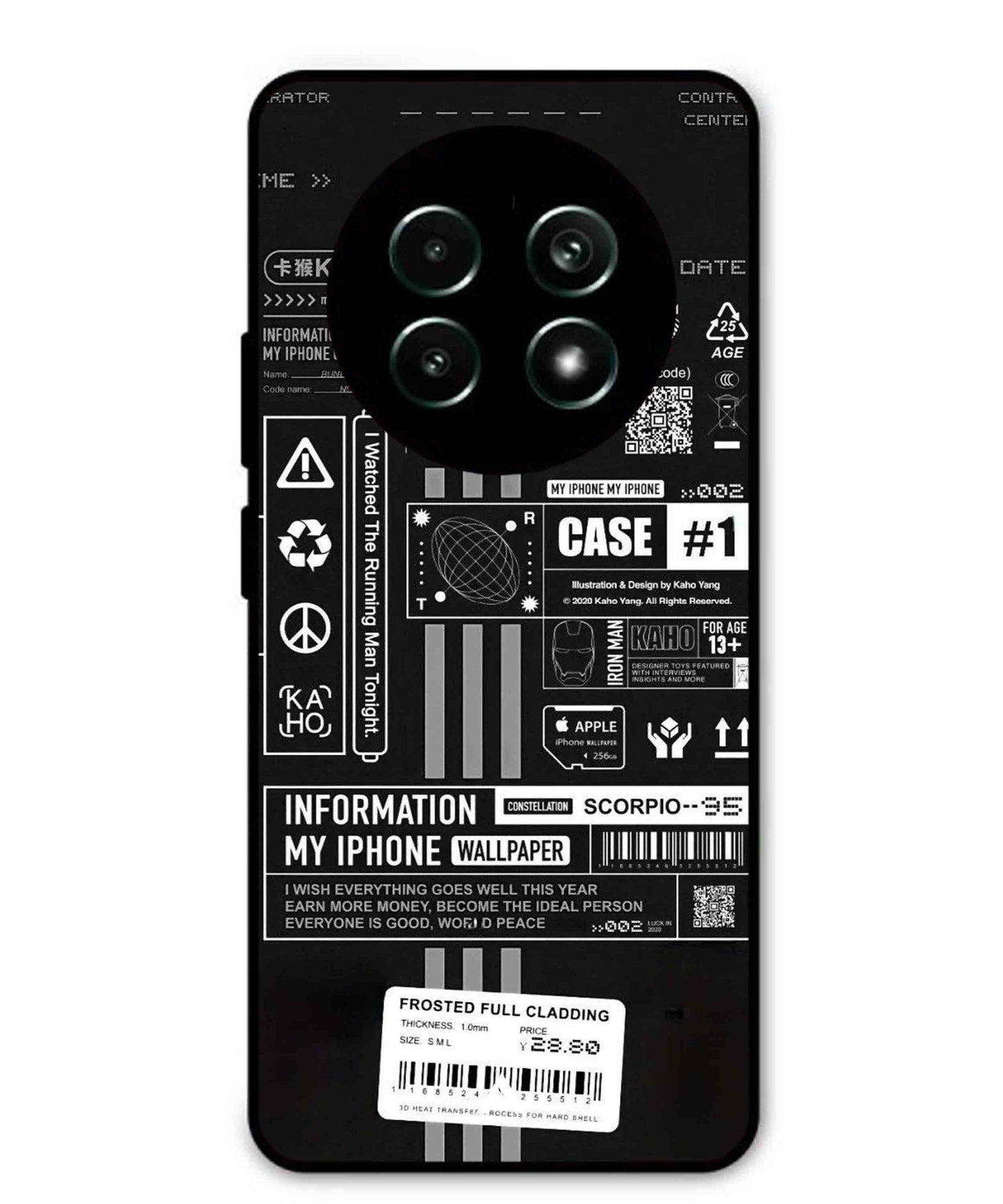 InfoGraph Aesthetic Metal Back Cover Phone Case for Realme 13
