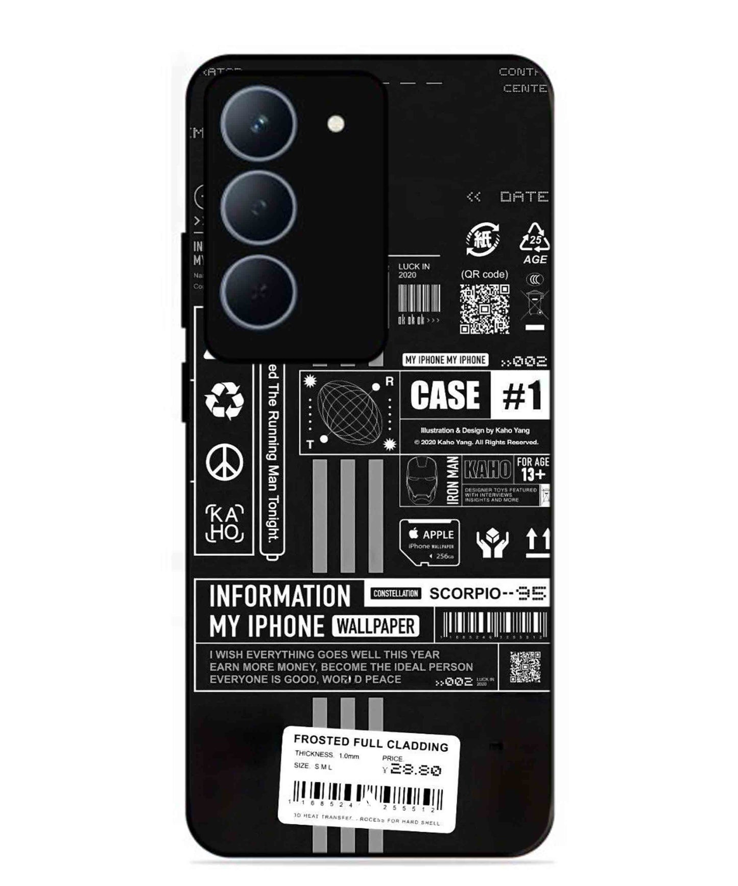 InfoGraph Aesthetic Metal Back Cover Phone Case for Realme 14X