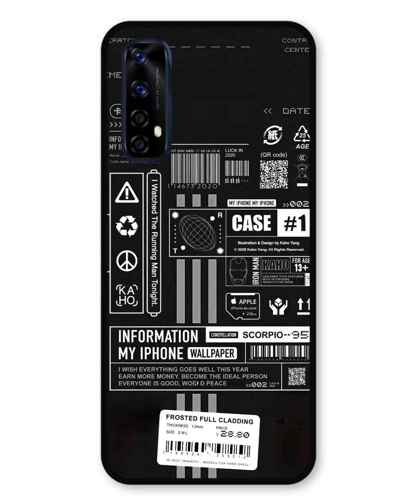 InfoGraph Aesthetic Metal Back Cover Phone Case for Realme 7