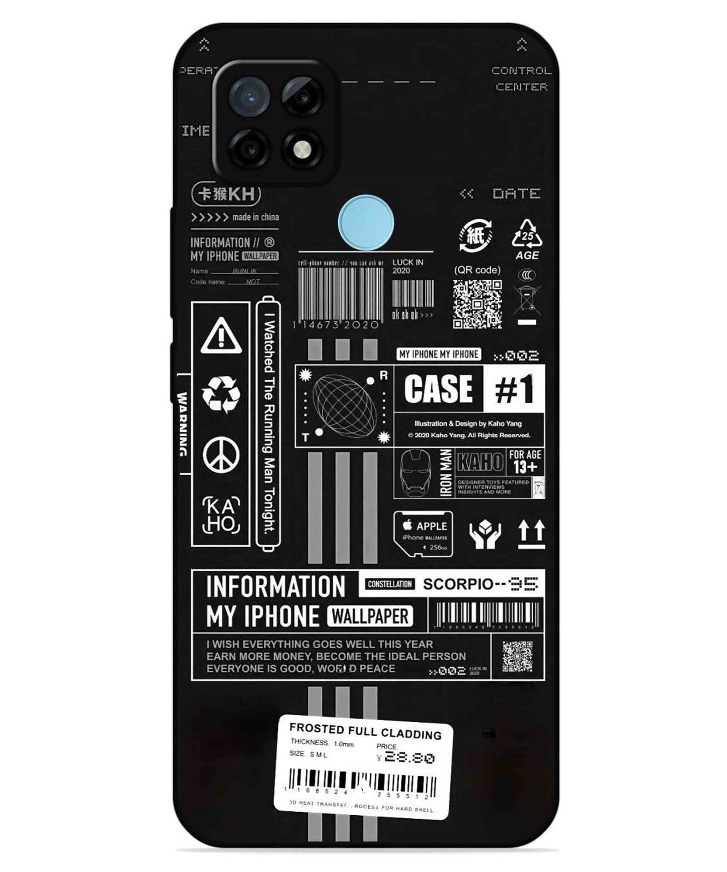 InfoGraph Aesthetic Metal Back Cover Phone Case for Realme C21Y