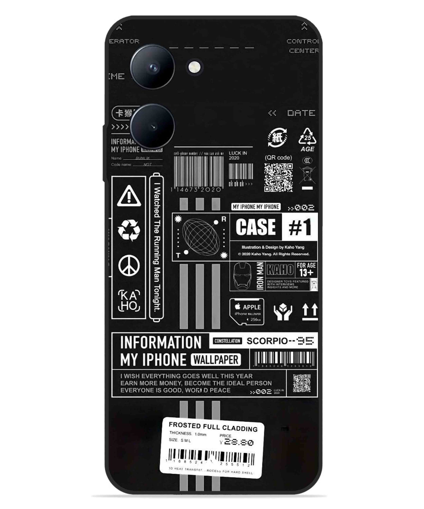 InfoGraph Aesthetic Metal Back Cover Phone Case for Realme C33