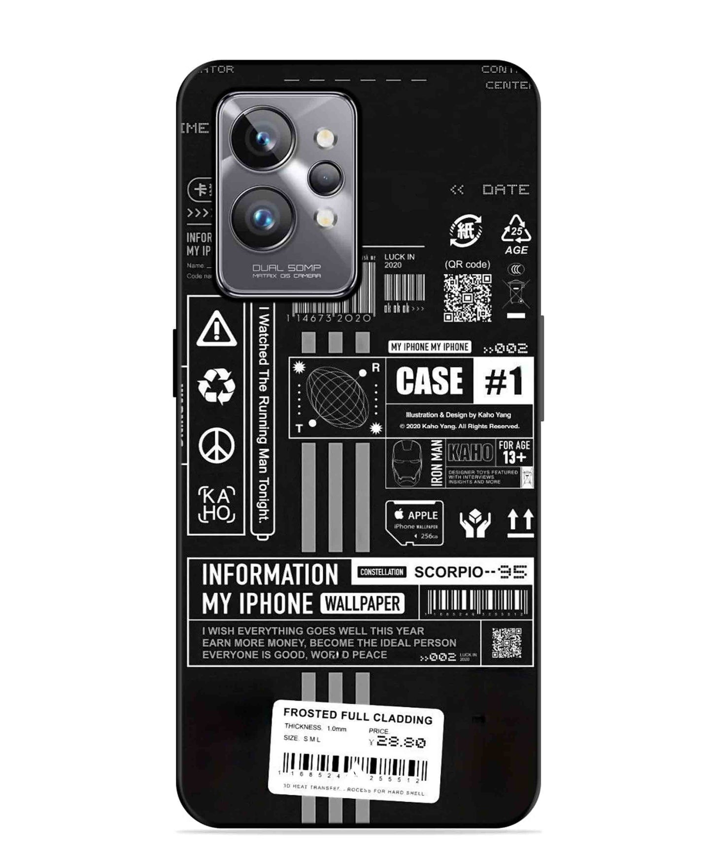 InfoGraph Aesthetic Metal Back Cover Phone Case for Realme GT 2 Pro