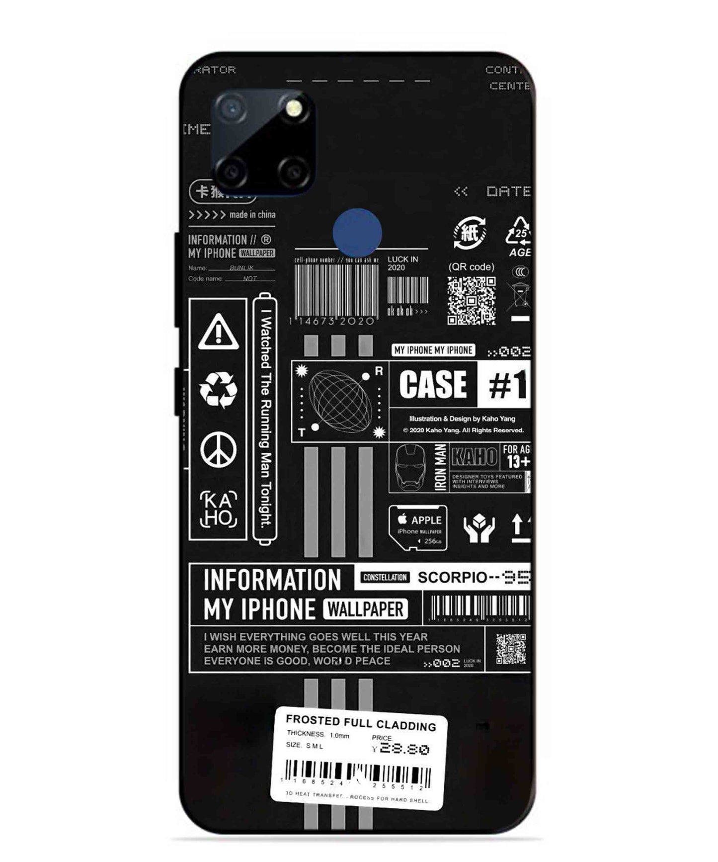 InfoGraph Aesthetic Metal Back Cover Phone Case for Realme Narzo 30A
