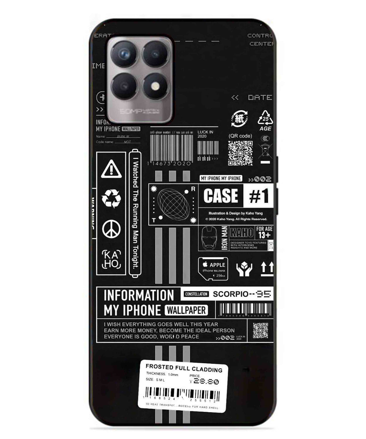 InfoGraph Aesthetic Metal Back Cover Phone Case for Realme Narzo 50