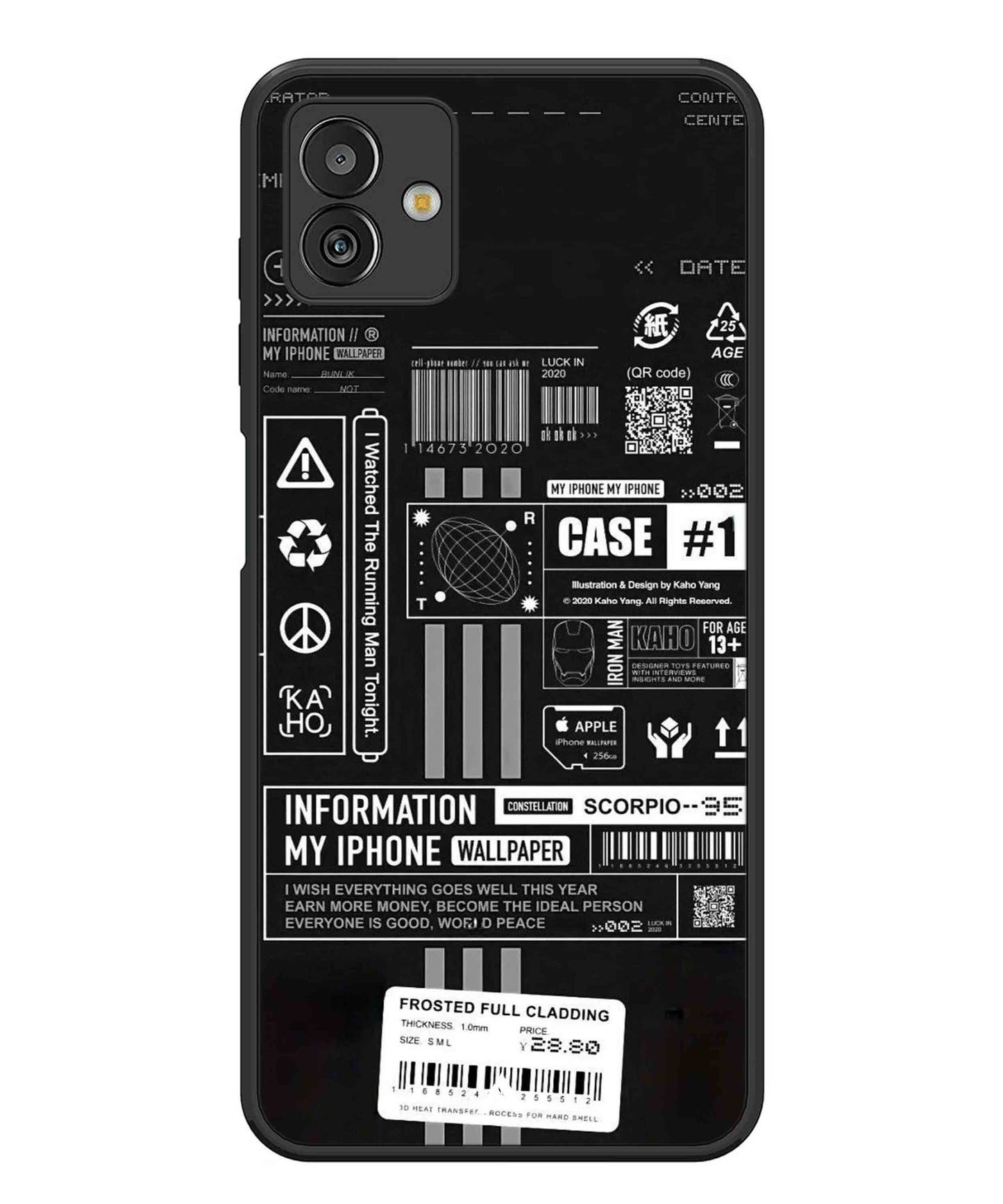 InfoGraph Aesthetic Metal Back Cover Phone Case for Samsugn Galaxy M13 5G