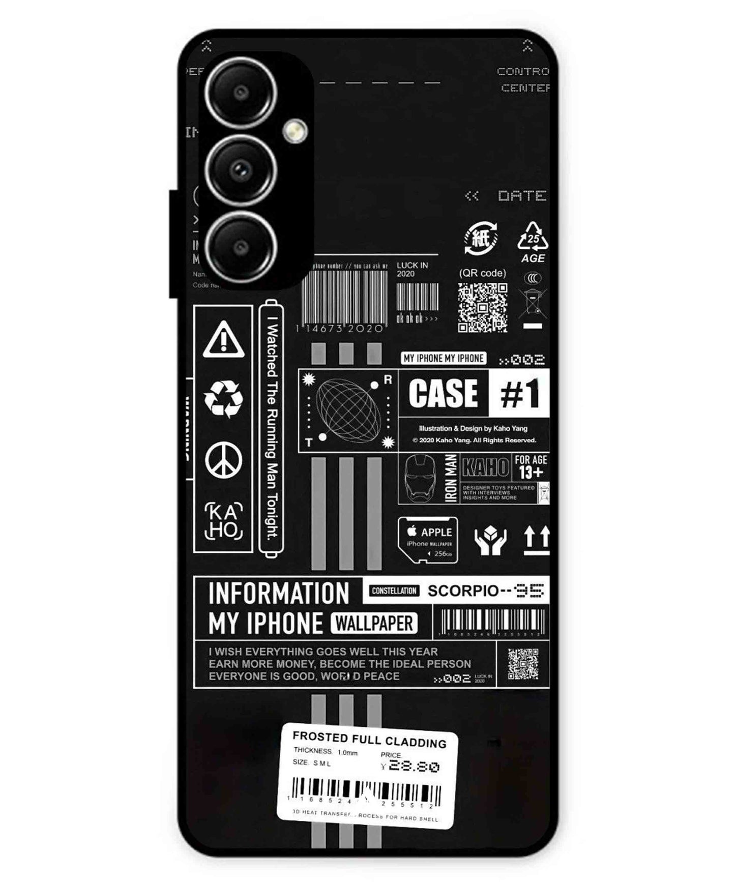 InfoGraph Aesthetic Metal Back Cover Phone Case for Samsung Galaxy A05s
