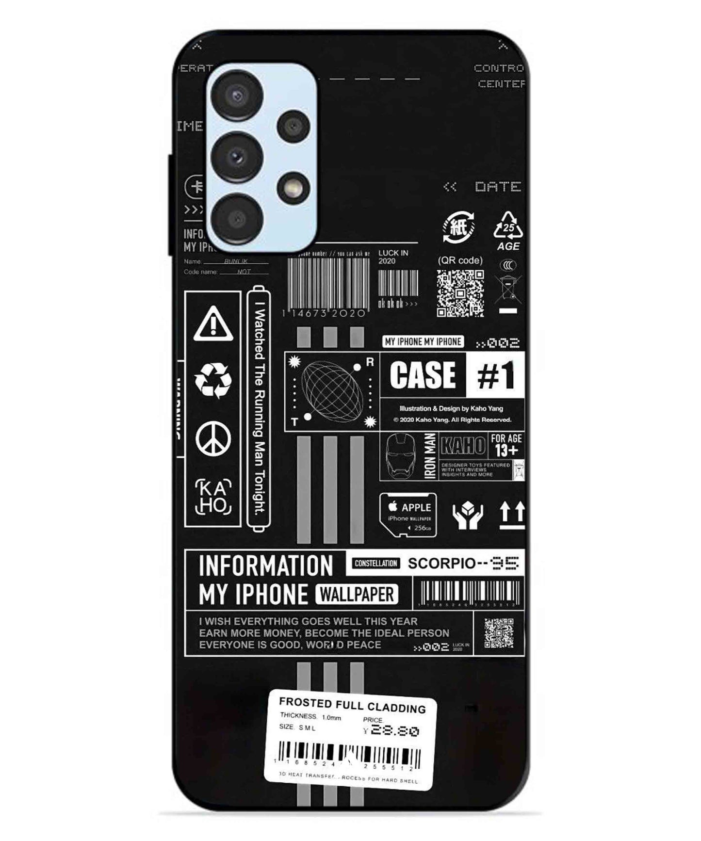 InfoGraph Aesthetic Metal Back Cover Phone Case for Samsung Galaxy A13 4G