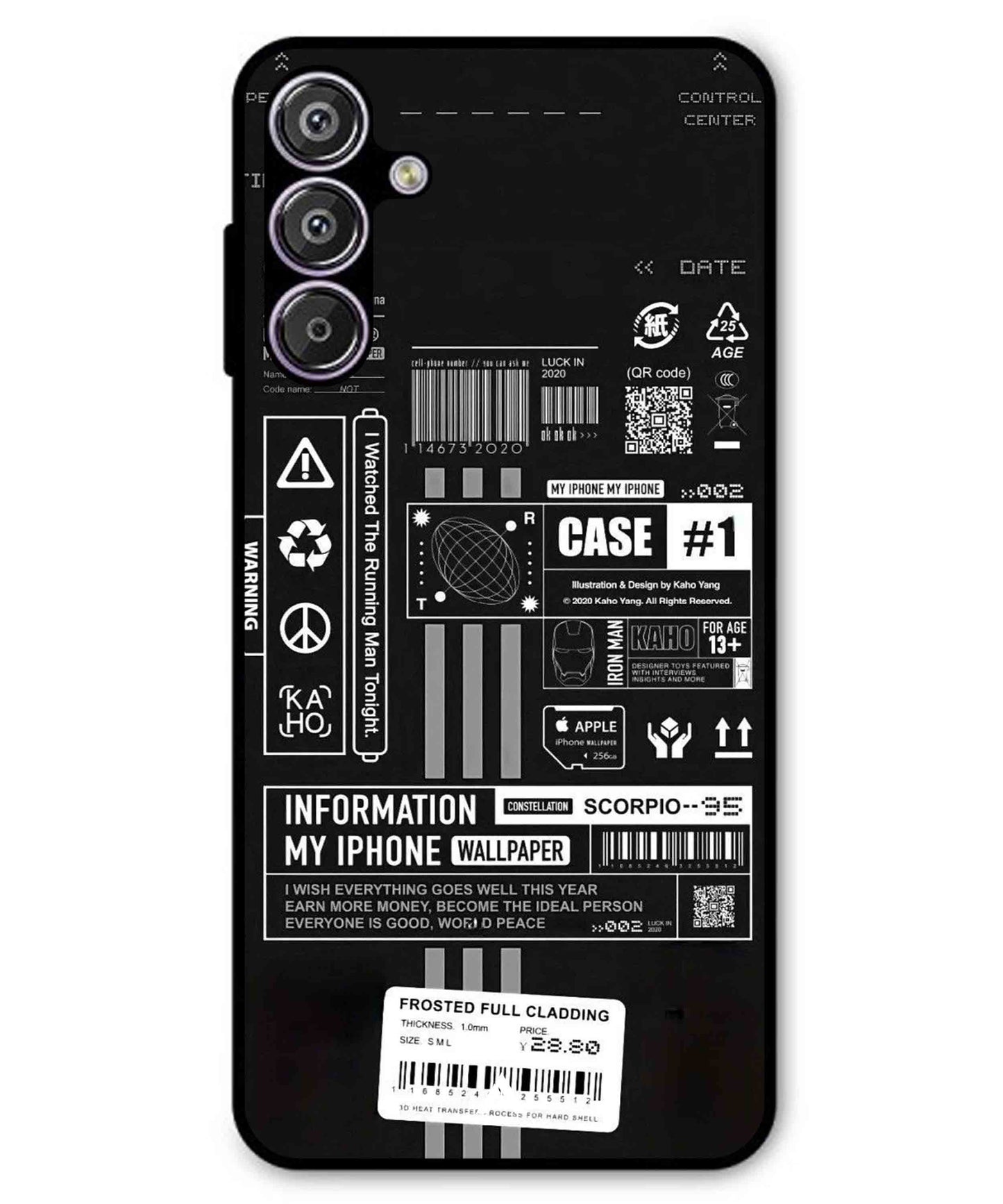 InfoGraph Aesthetic Metal Back Cover Phone Case for Samsung Galaxy A16