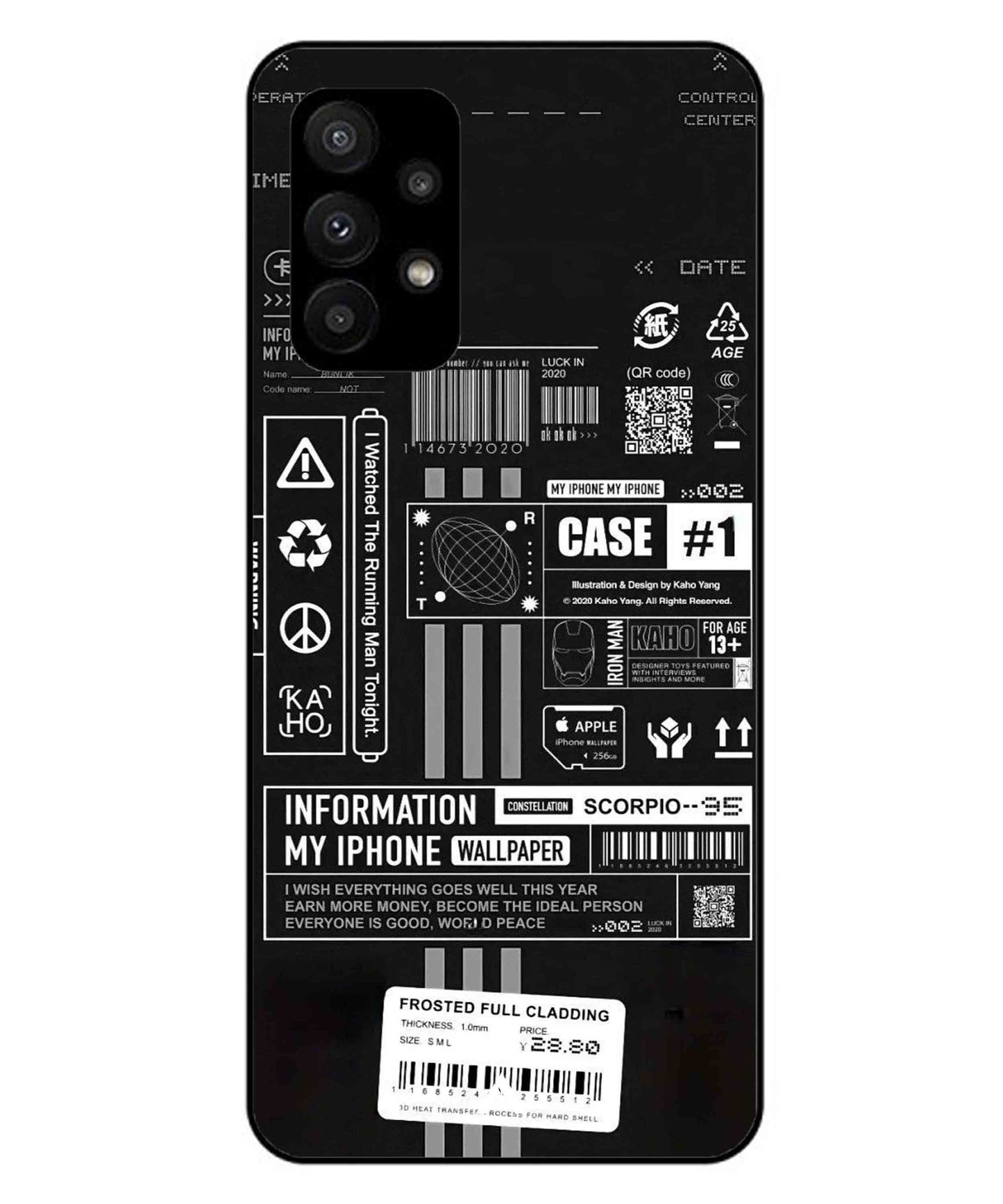 InfoGraph Aesthetic Metal Back Cover Phone Case for Samsung Galaxy A23 5G