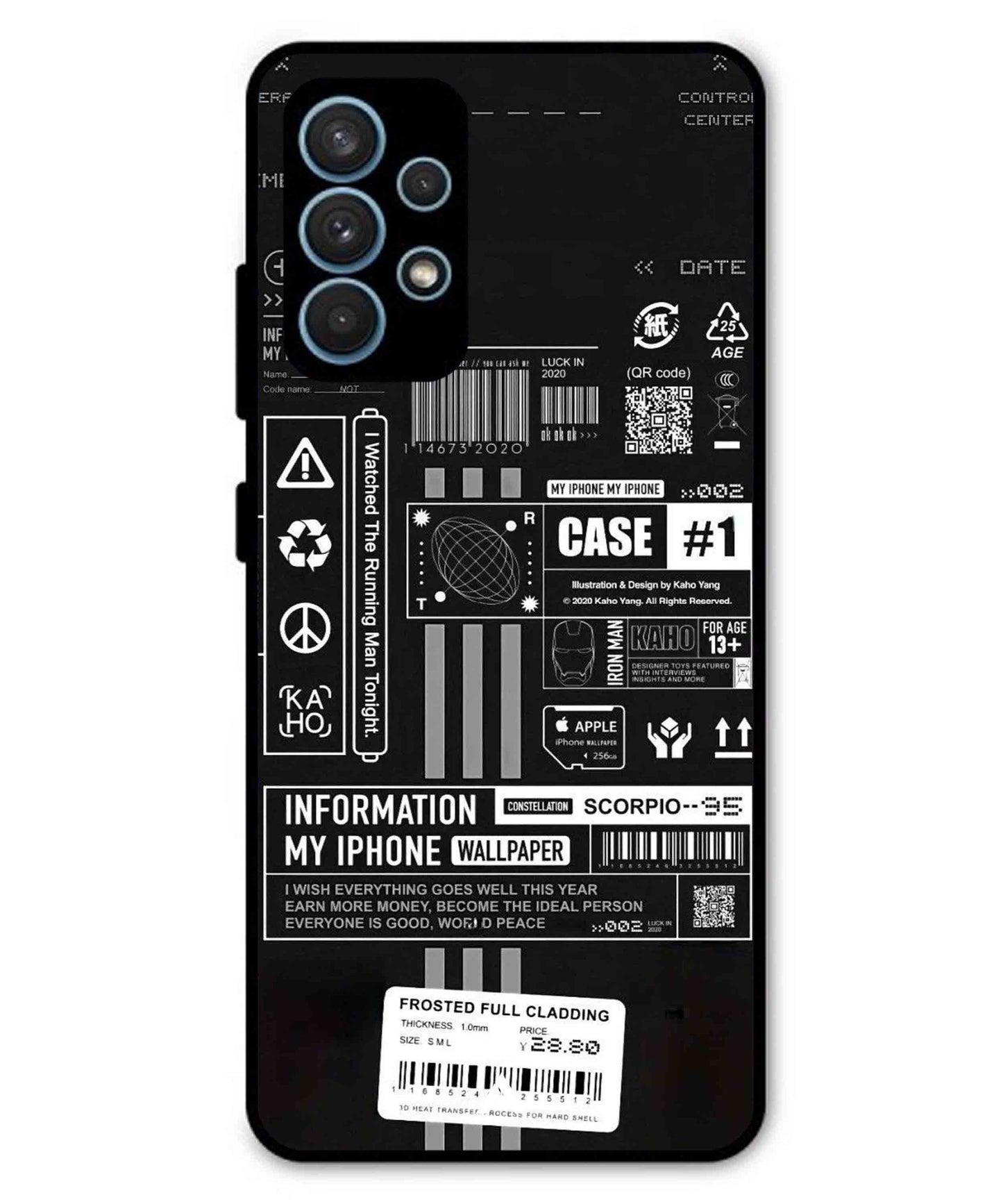 InfoGraph Aesthetic Metal Back Cover Phone Case for Samsung Galaxy A32 4G