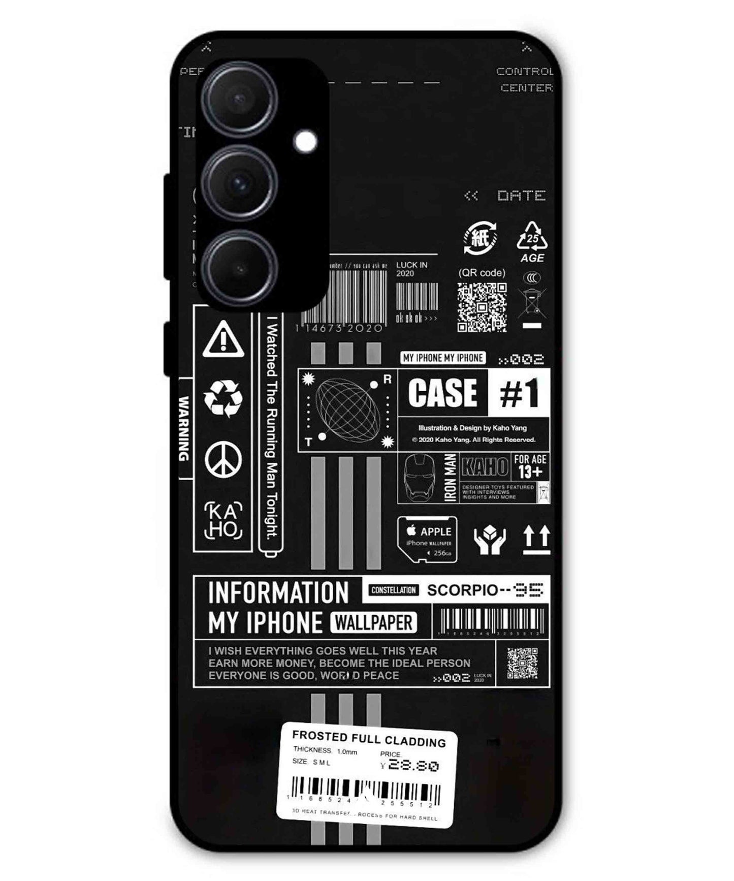 InfoGraph Aesthetic Metal Back Cover Phone Case for Samsung Galaxy A35
