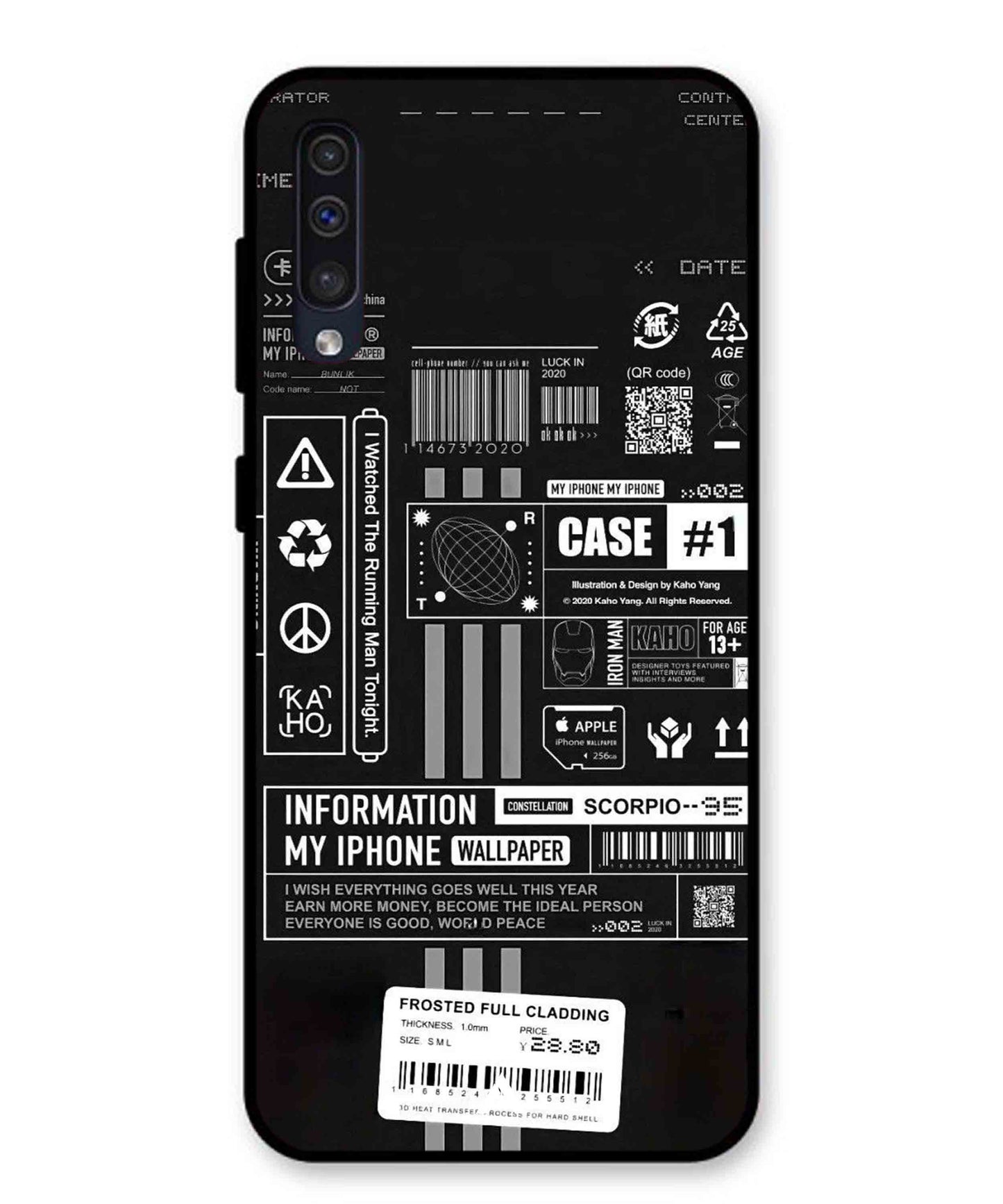 InfoGraph Aesthetic Metal Back Cover Phone Case for Samsung Galaxy A50