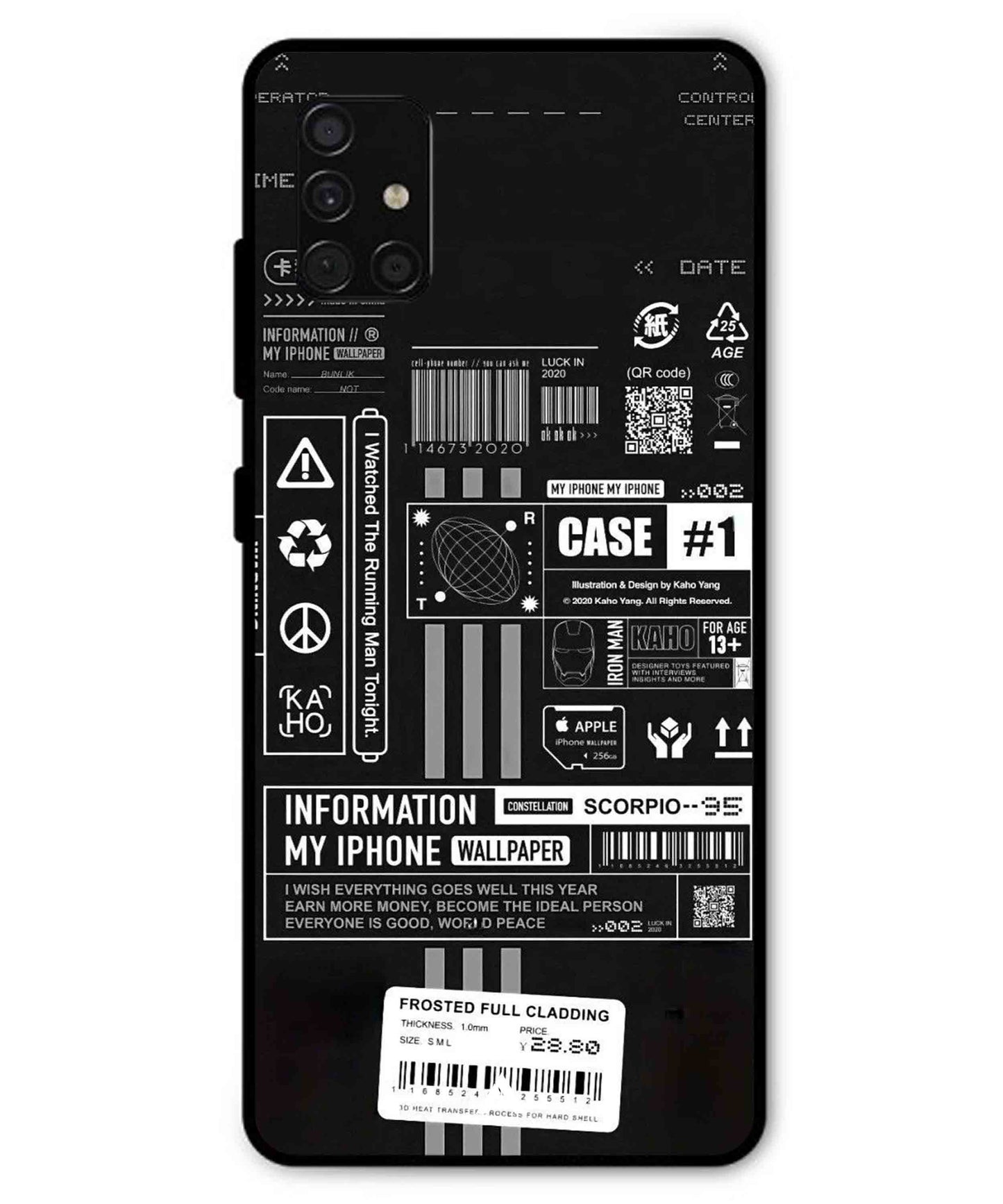 InfoGraph Aesthetic Metal Back Cover Phone Case for Samsung Galaxy A51