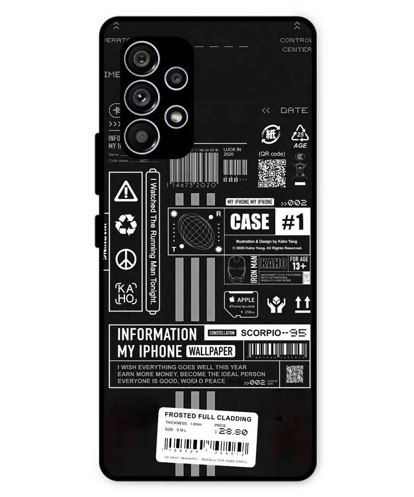 InfoGraph Aesthetic Metal Back Cover Phone Case for Samsung Galaxy A53