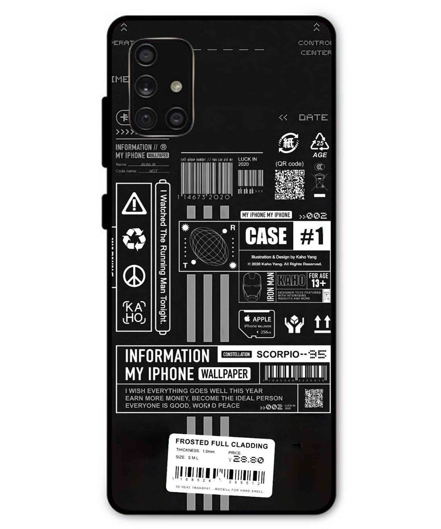 InfoGraph Aesthetic Metal Back Cover Phone Case for Samsung Galaxy A71