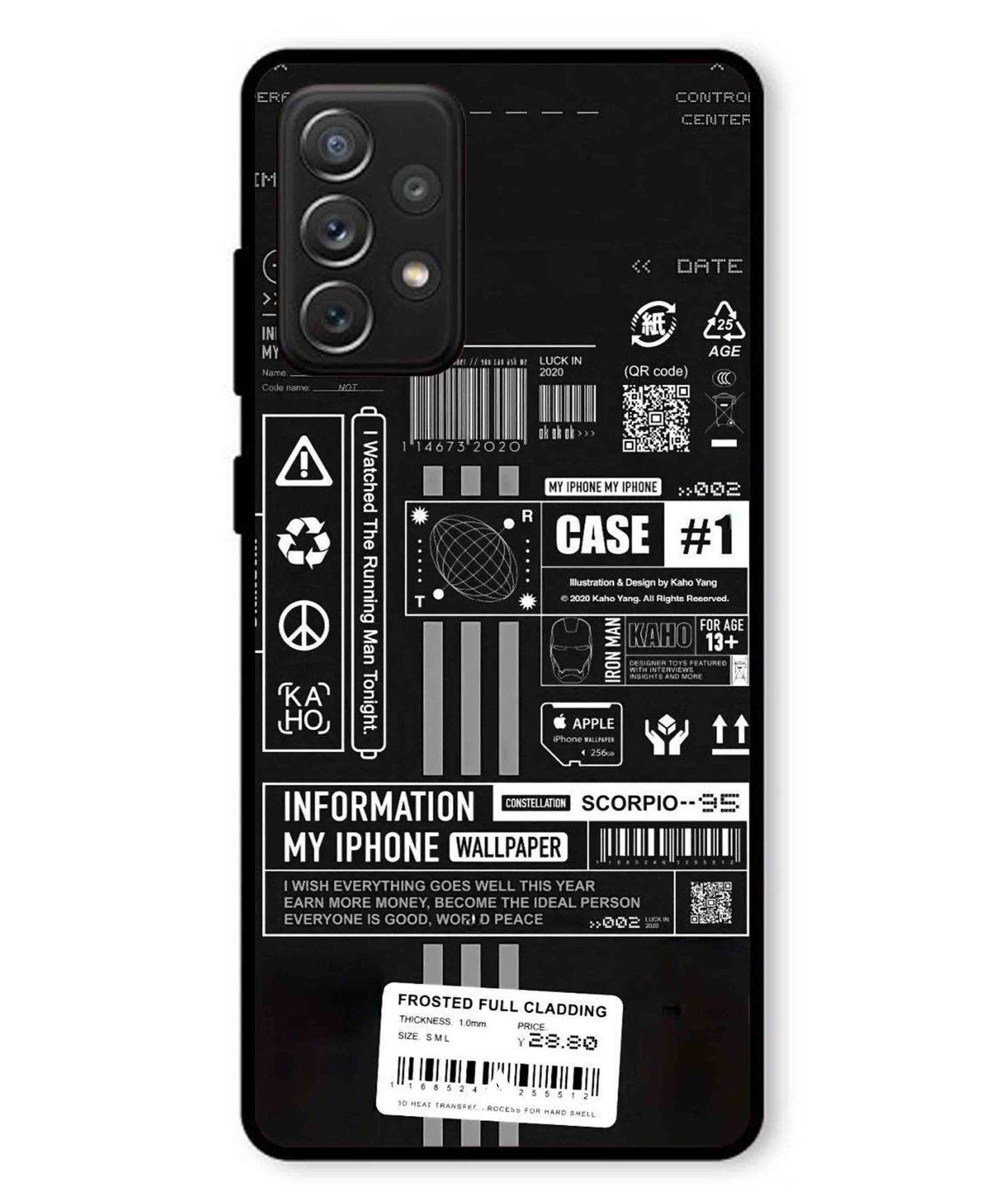 InfoGraph Aesthetic Metal Back Cover Phone Case for Samsung Galaxy A72