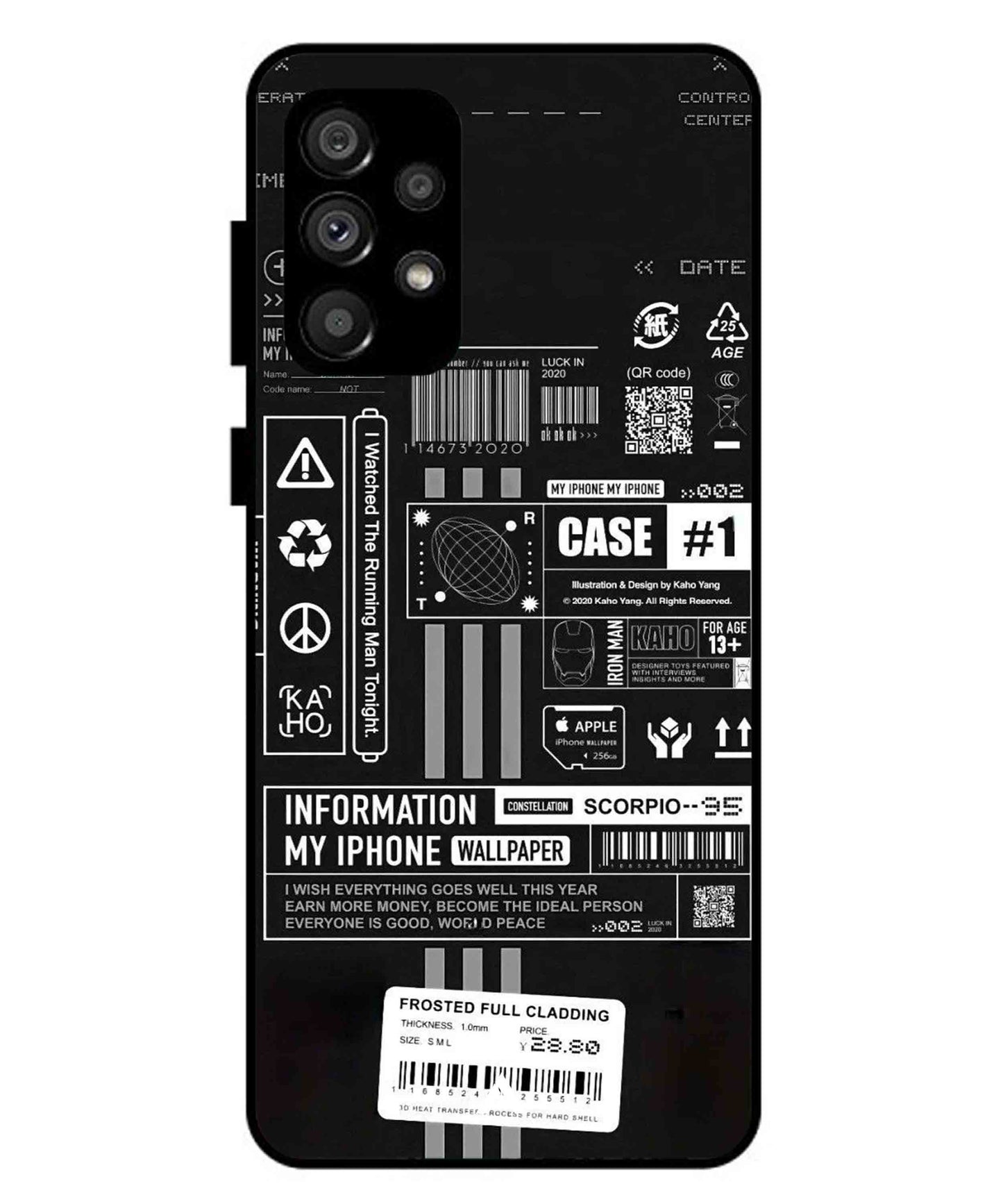 InfoGraph Aesthetic Metal Back Cover Phone Case for Samsung Galaxy A73