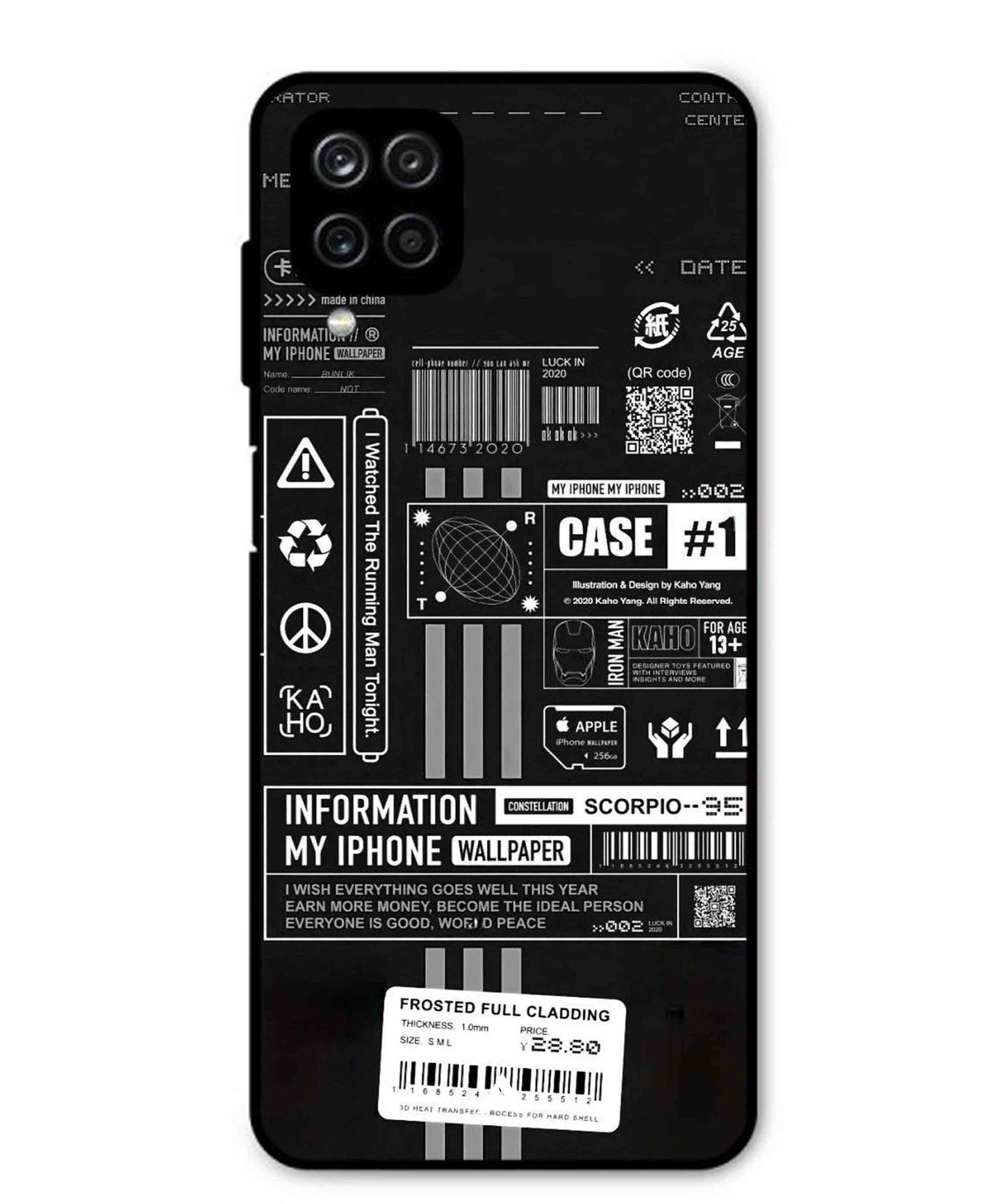InfoGraph Aesthetic Metal Back Cover Phone Case for Samsung Galaxy M12