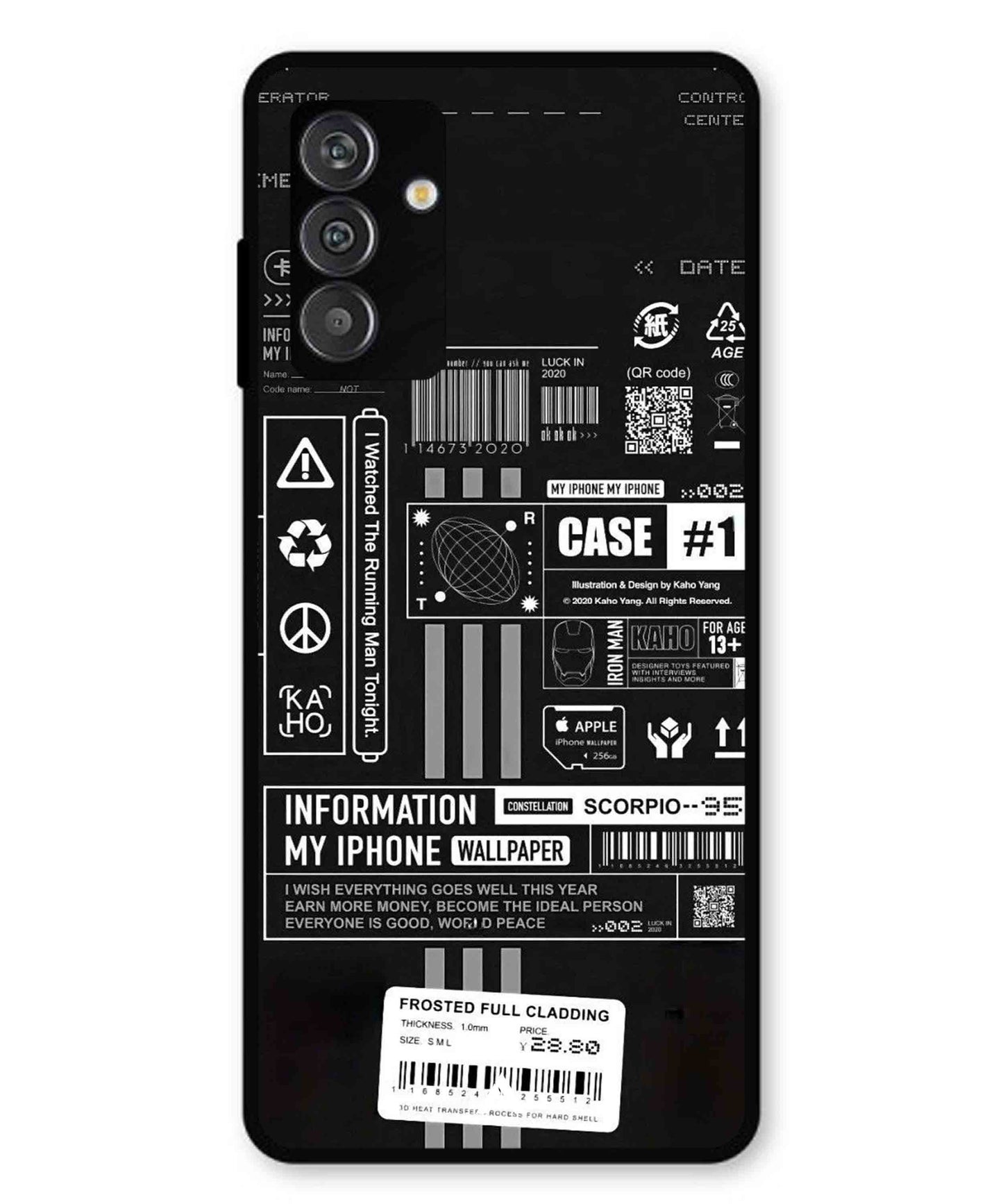 InfoGraph Aesthetic Metal Back Cover Phone Case for Samsung Galaxy M14