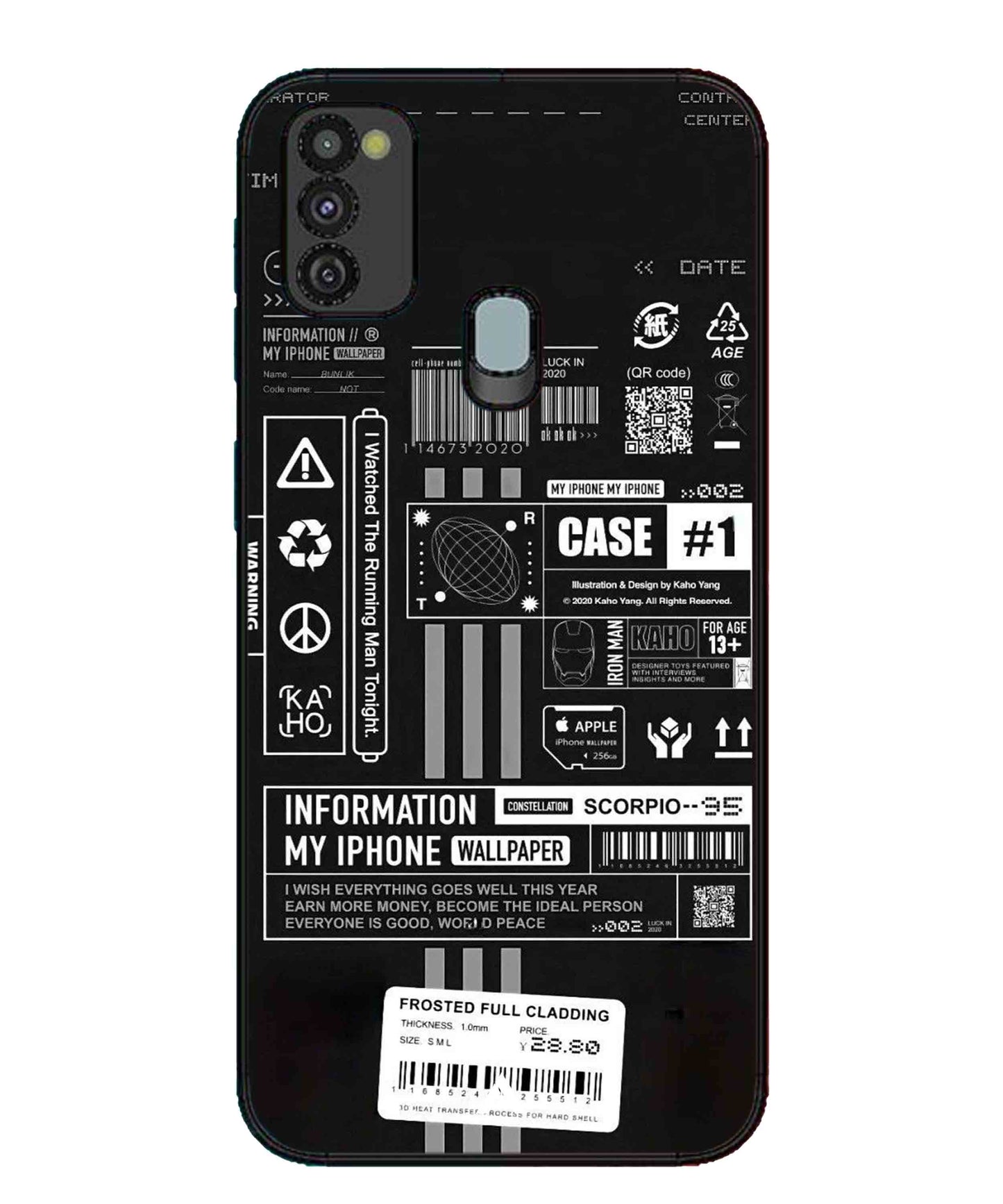 InfoGraph Aesthetic Metal Back Cover Phone Case for Samsung Galaxy M30s
