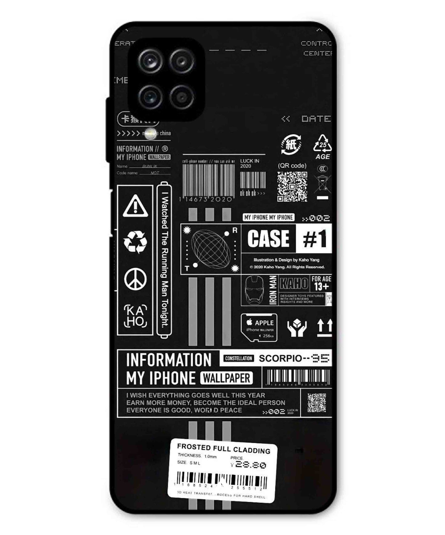 InfoGraph Aesthetic Metal Back Cover Phone Case for Samsung Galaxy M32 4G