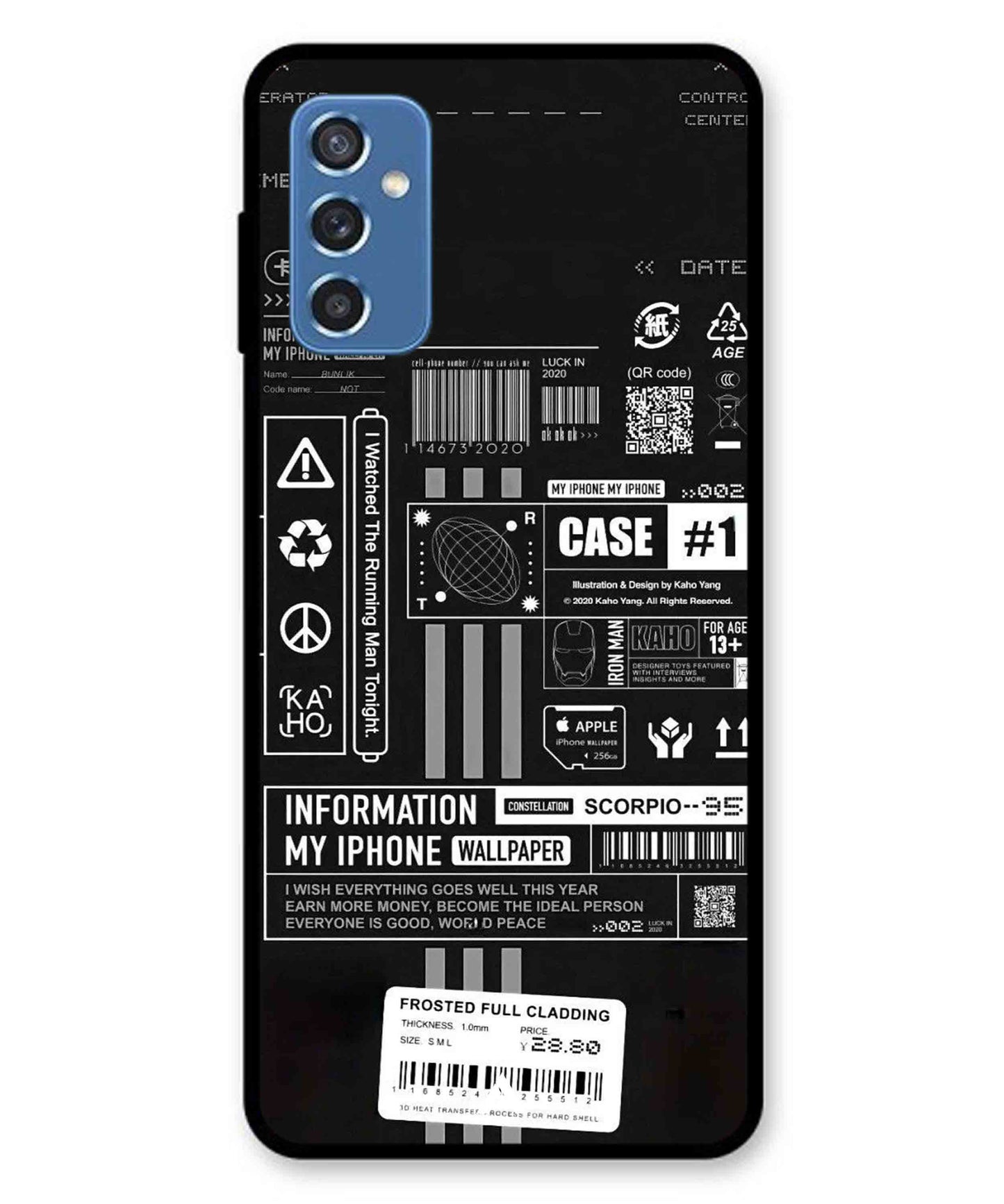 InfoGraph Aesthetic Metal Back Cover Phone Case for Samsung Galaxy M52