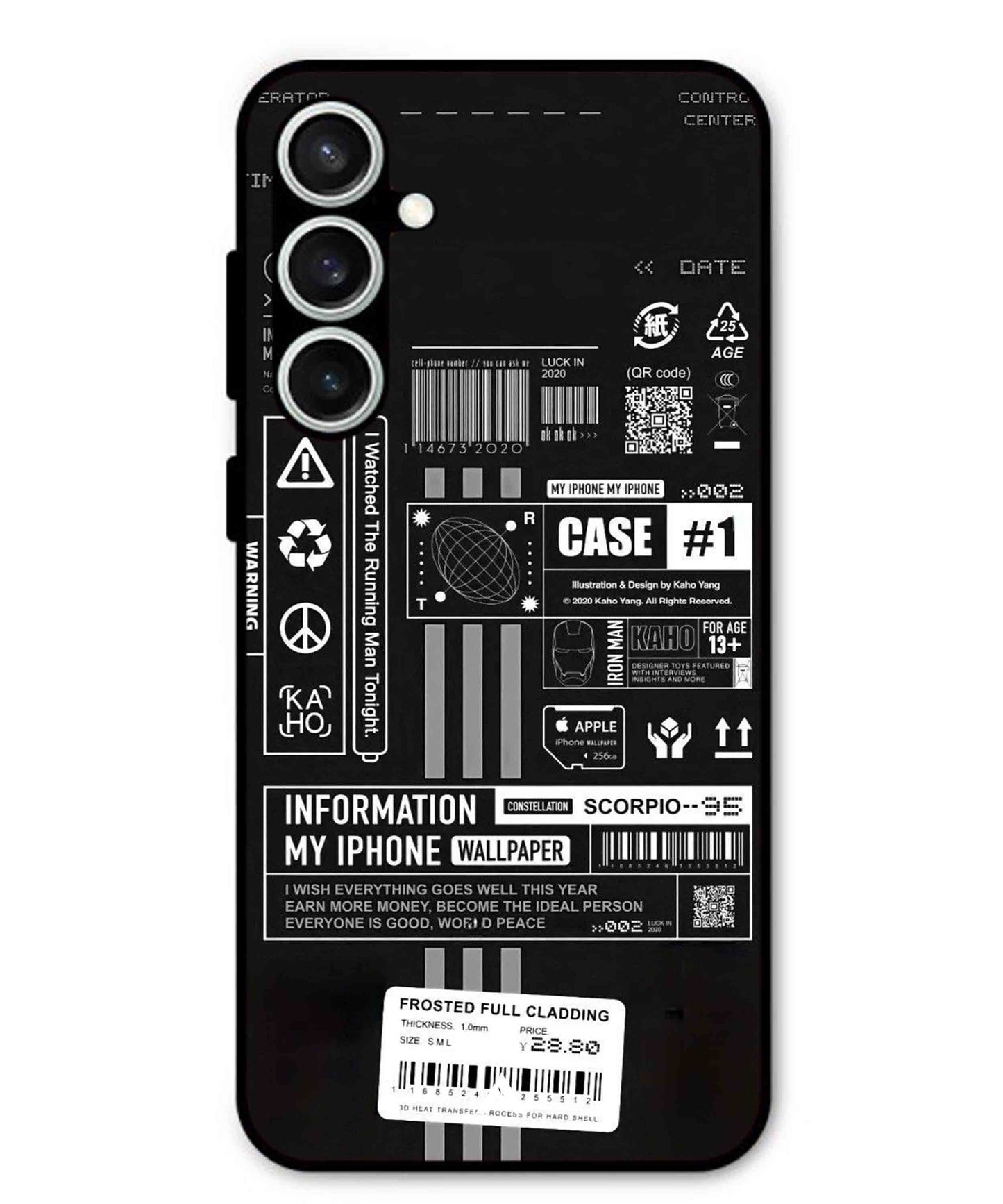 InfoGraph Aesthetic Metal Back Cover Phone Case for Samsung Galaxy S23 Fe