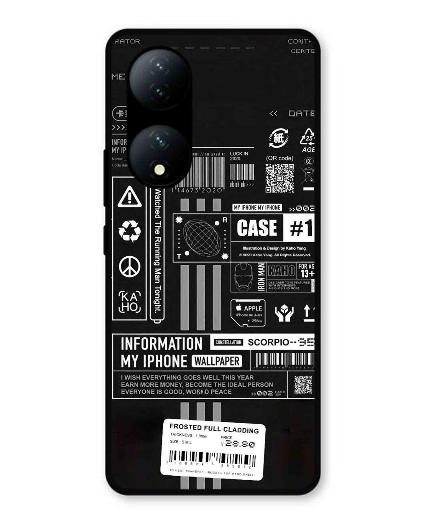 InfoGraph Aesthetic Metal Back Cover Phone Case for Vivo Y100a