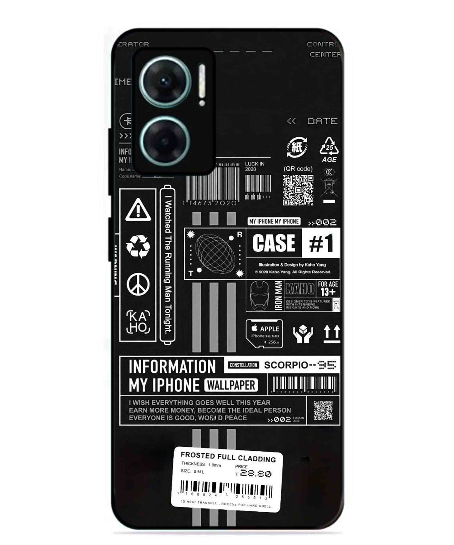 InfoGraph Aesthetic Metal Back Cover Phone Case for Xiaomi Redmi 11 Prime 5G