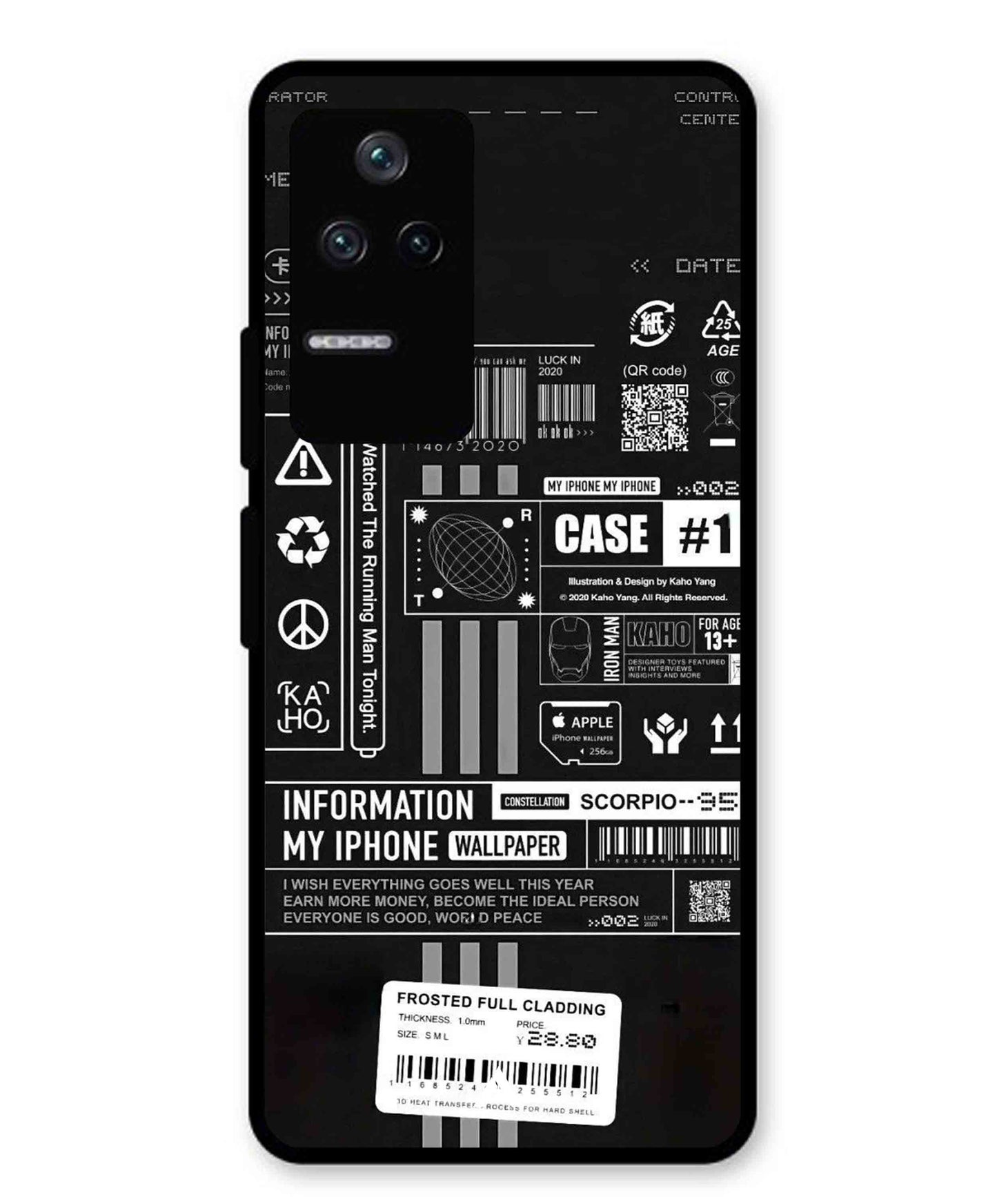 InfoGraph Aesthetic Metal Back Cover Phone Case for Xiaomi Redmi K40s