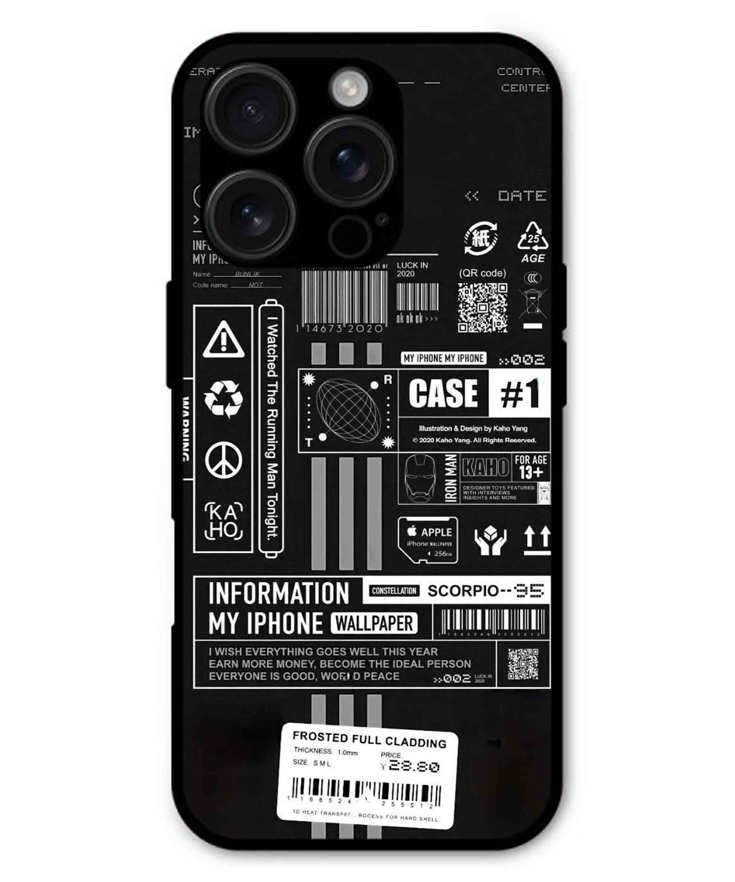 InfoGraph Aesthetic Metal Back Cover Phone Case for iPhone 16 Pro