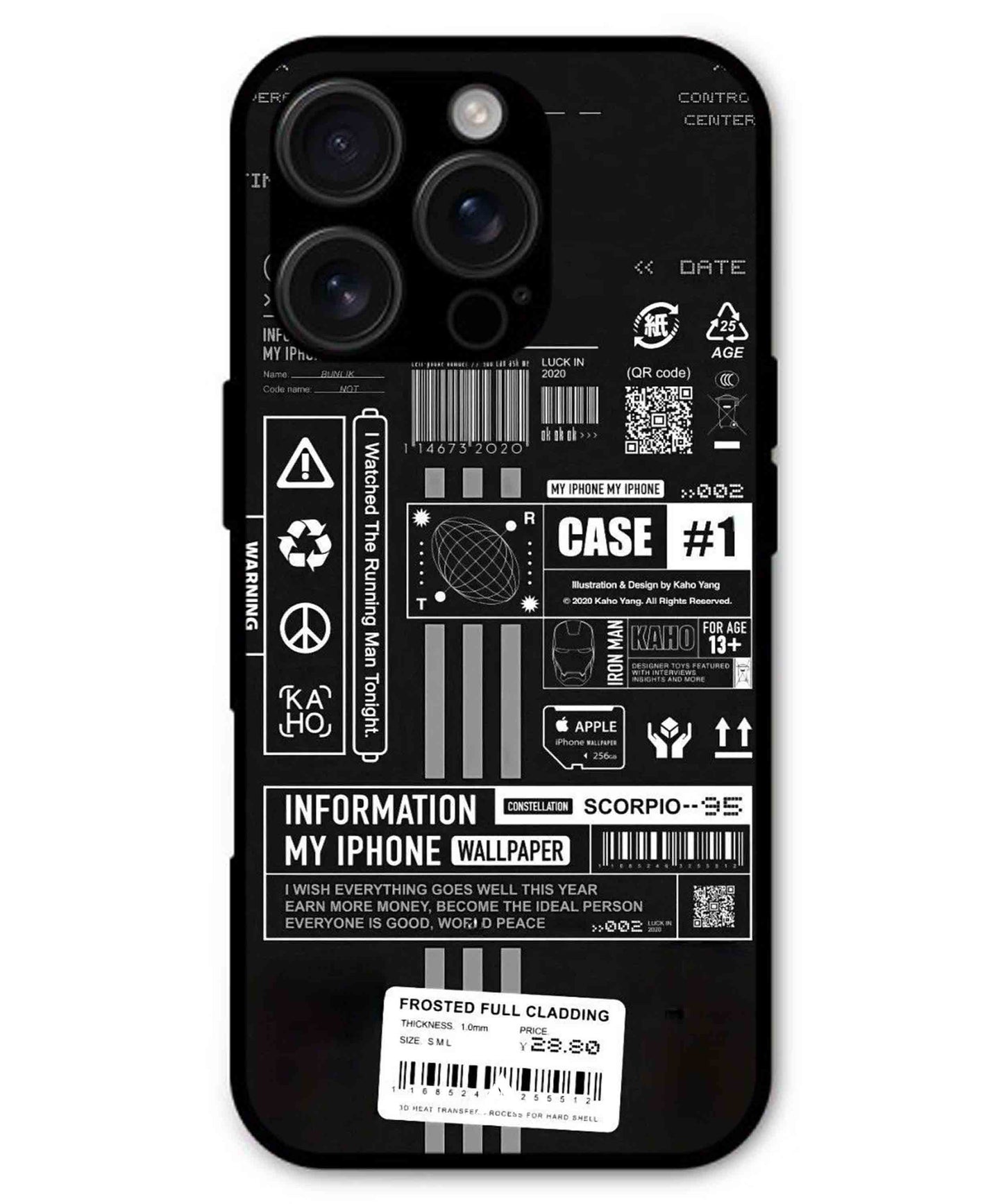 InfoGraph Aesthetic Metal Back Cover Phone Case for iPhone 16 ProMax