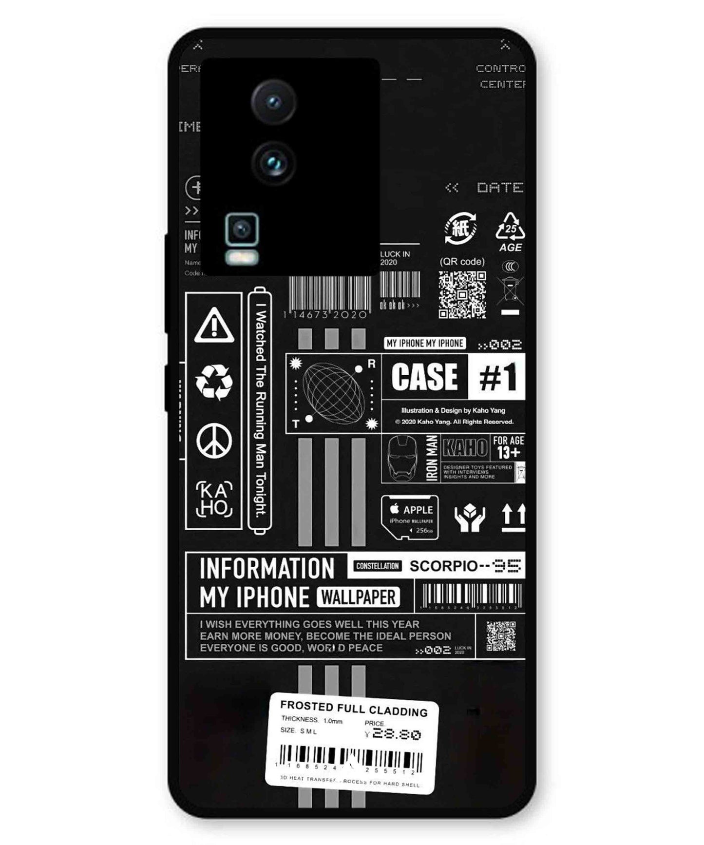 InfoGraph Aesthetic Metal Back Cover Phone Case for iQOO Neo 7 Pro