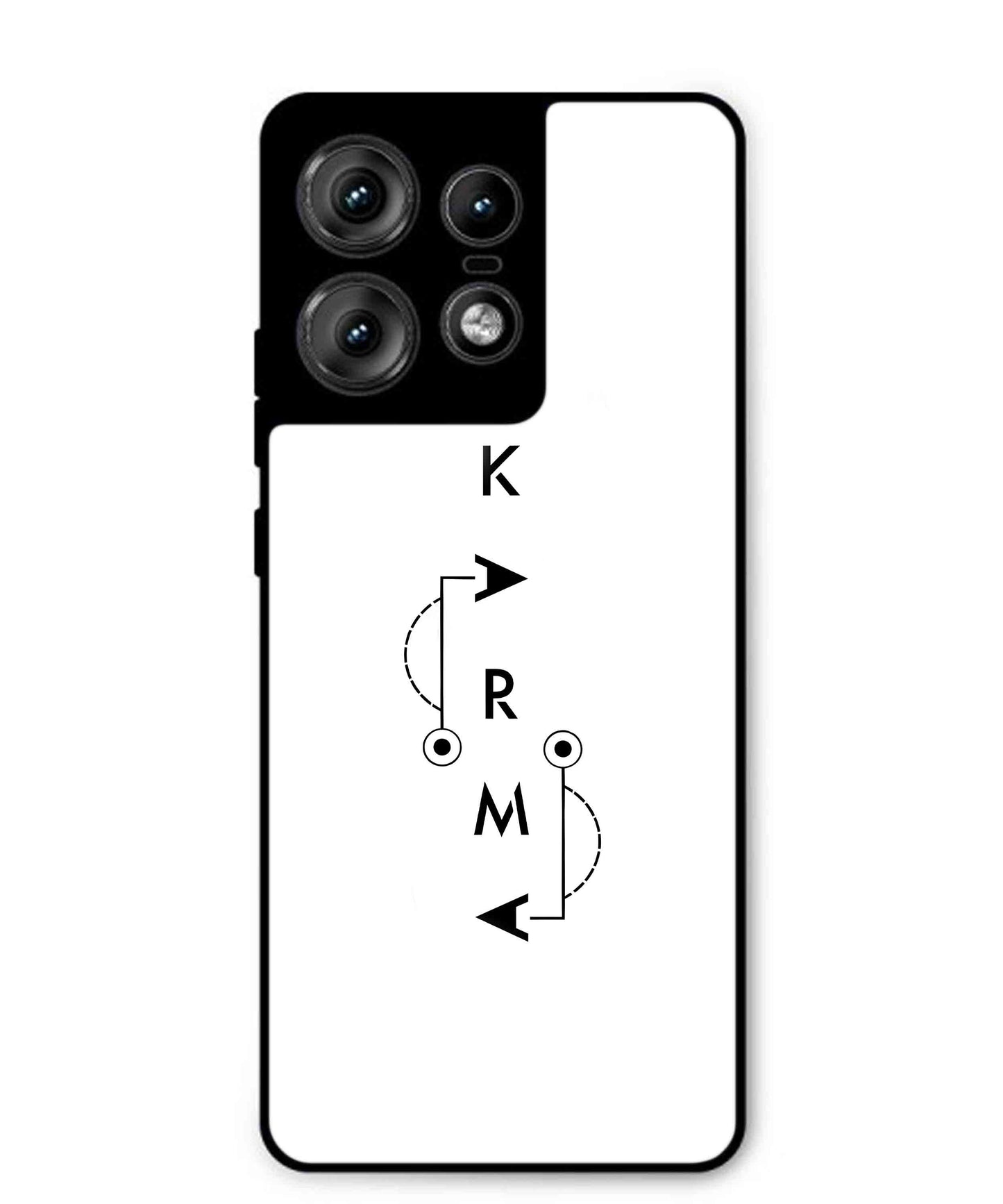 Karma Aesthetic Metal Back Cover Phone Case for Moto Edge 50 Pro