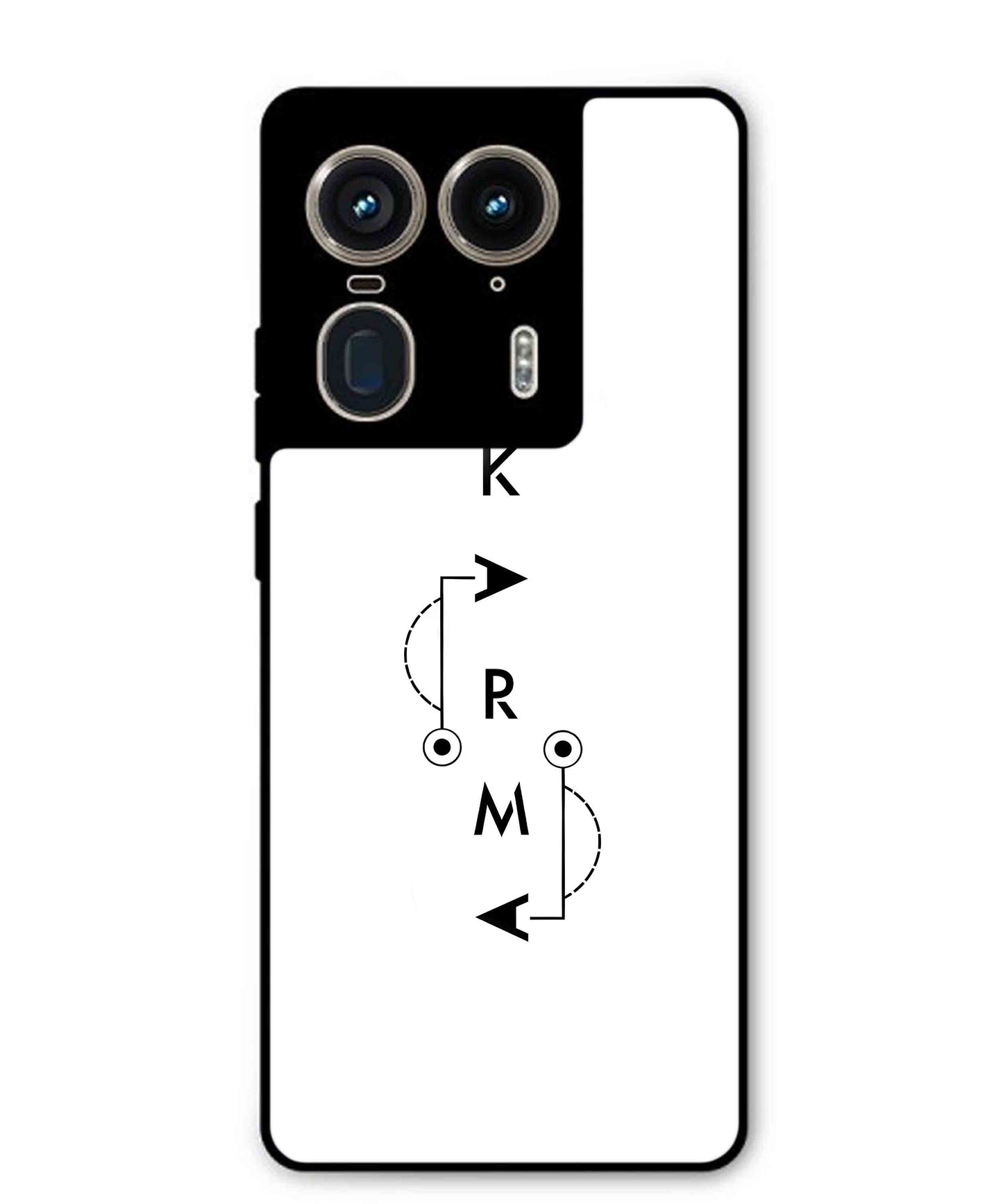 Karma Aesthetic Metal Back Cover Phone Case for Moto Edge 50 Ultra