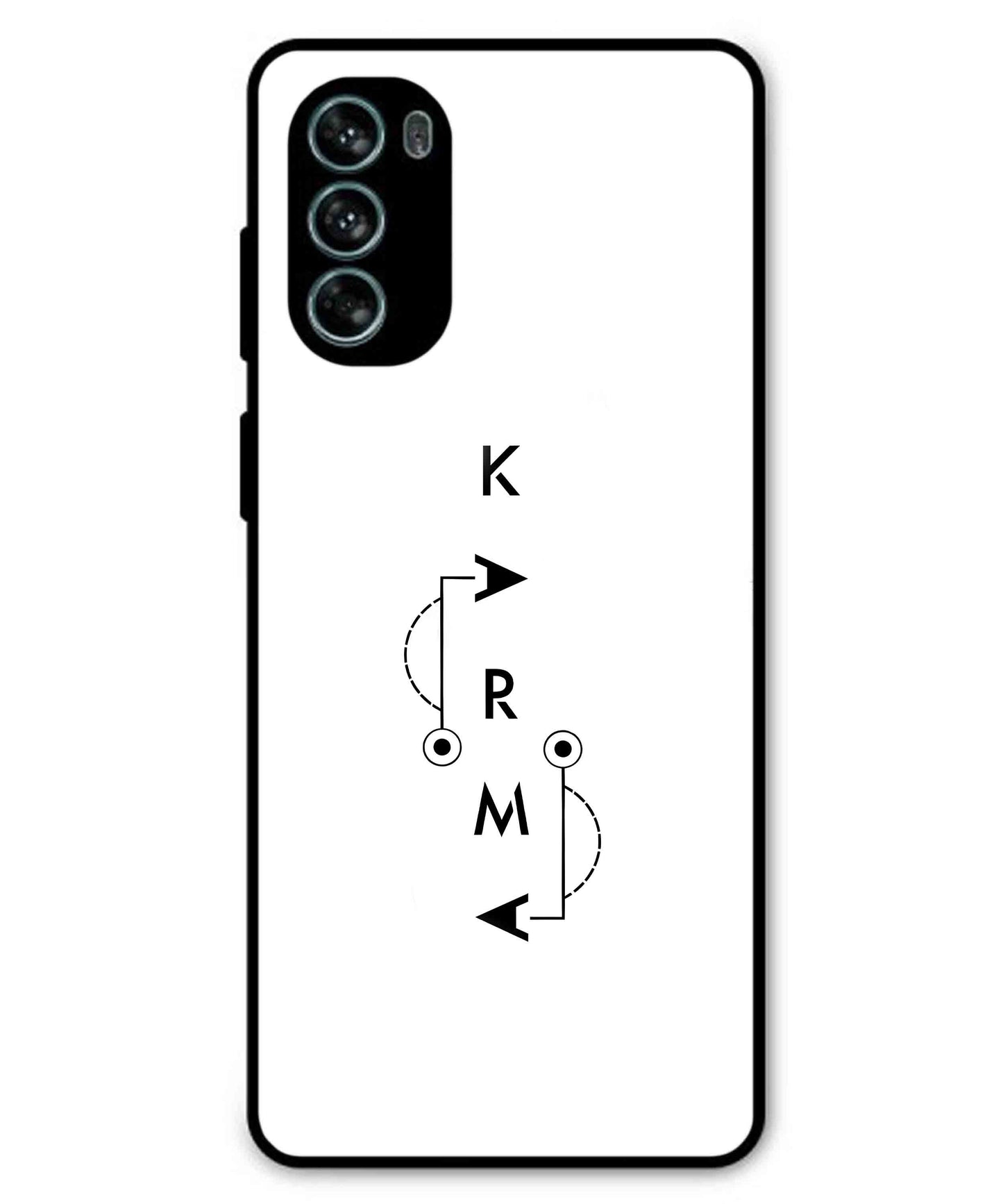 Karma Aesthetic Metal Back Cover Phone Case for Moto G62