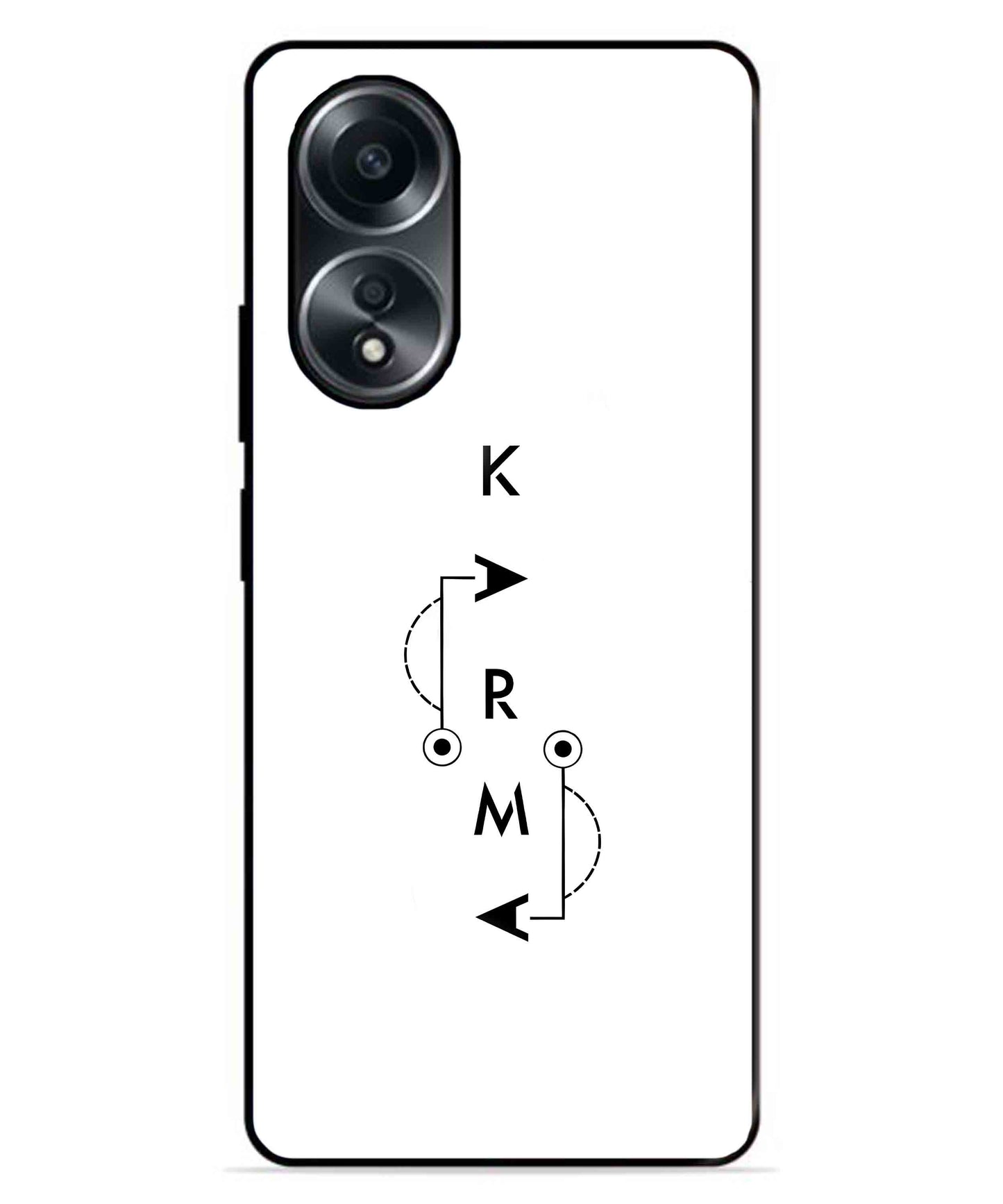 Karma Aesthetic Metal Back Cover Phone Case for Oppo A78