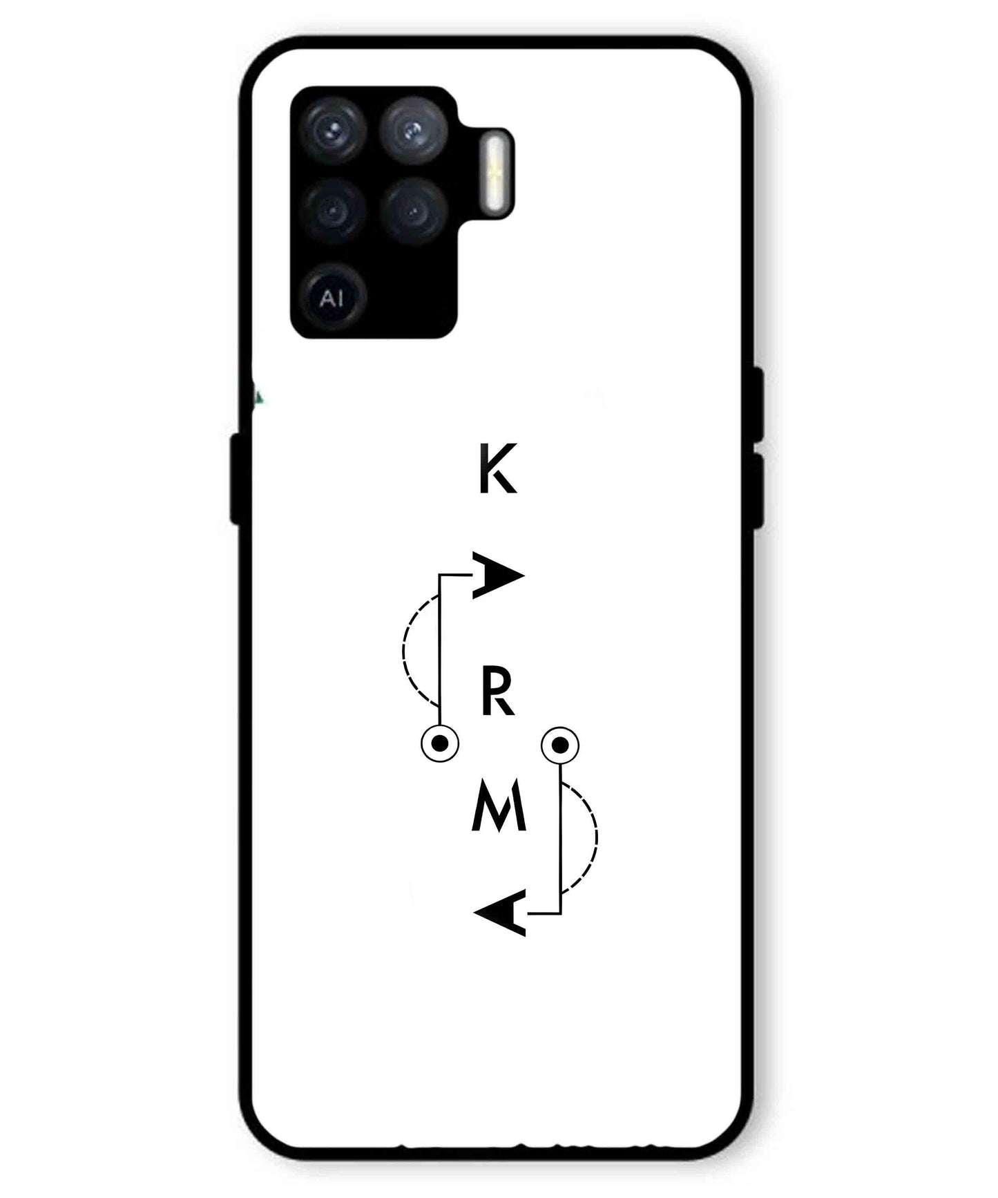 Karma Aesthetic Metal Back Cover Phone Case for Oppo F19 Pro