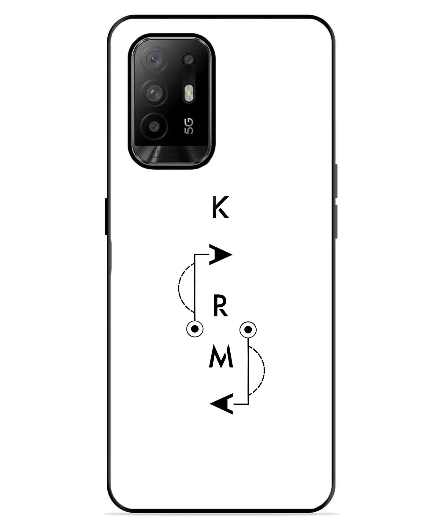 Karma Aesthetic Metal Back Cover Phone Case for Oppo F19 Pro Plus