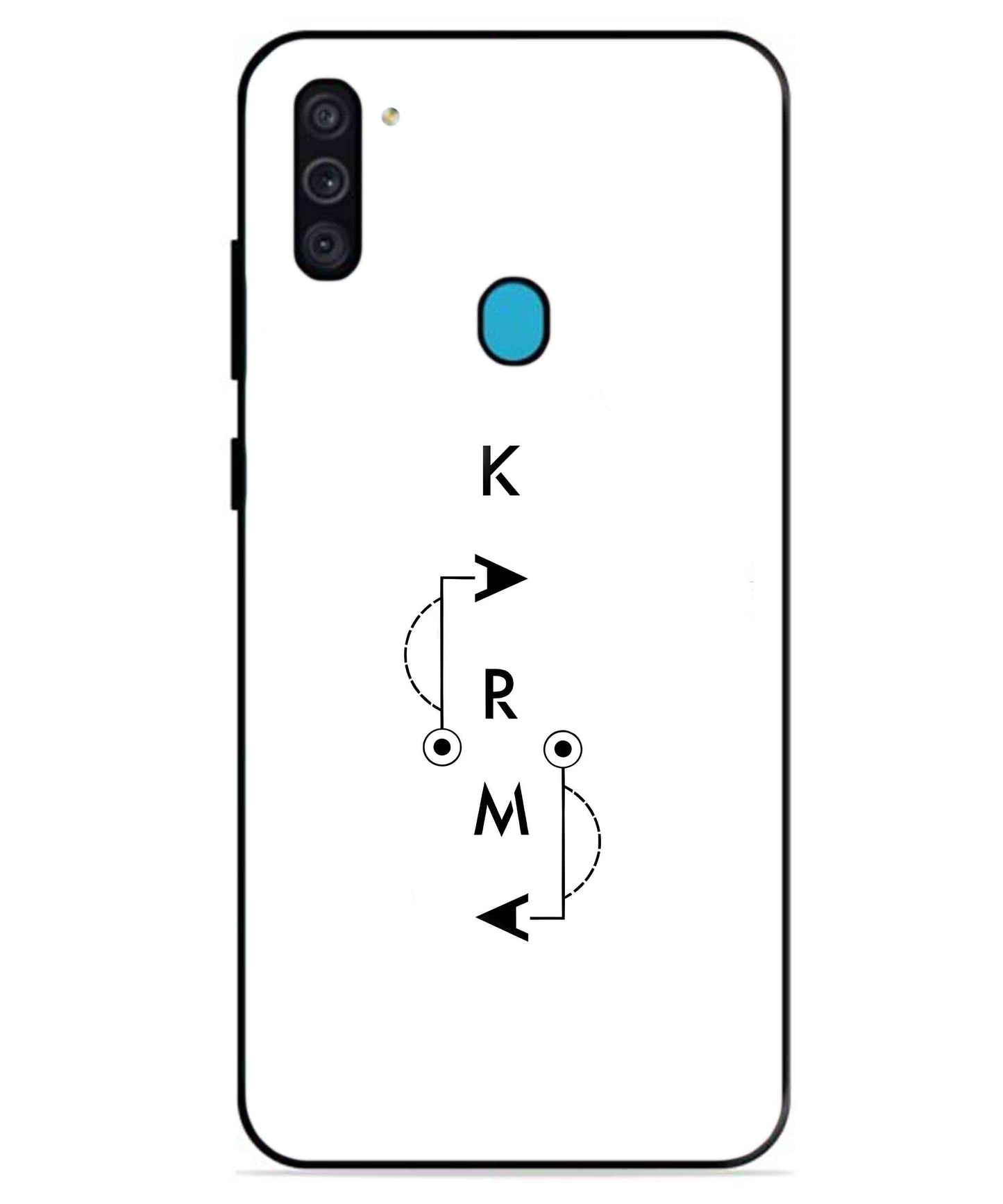 Karma Aesthetic Metal Back Cover Phone Case for Samsung Galaxy A11