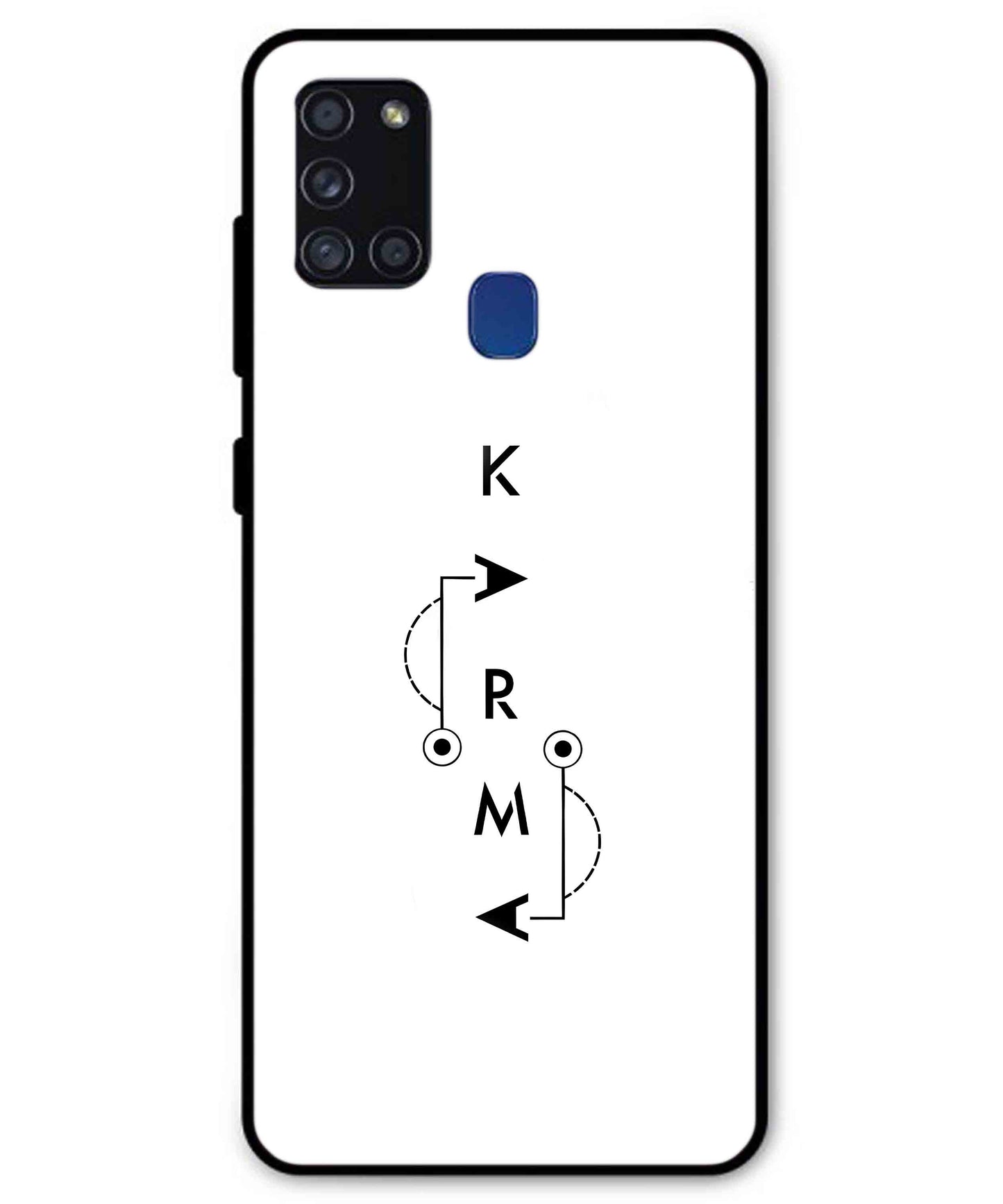 Karma Aesthetic Metal Back Cover Phone Case for Samsung Galaxy A21s
