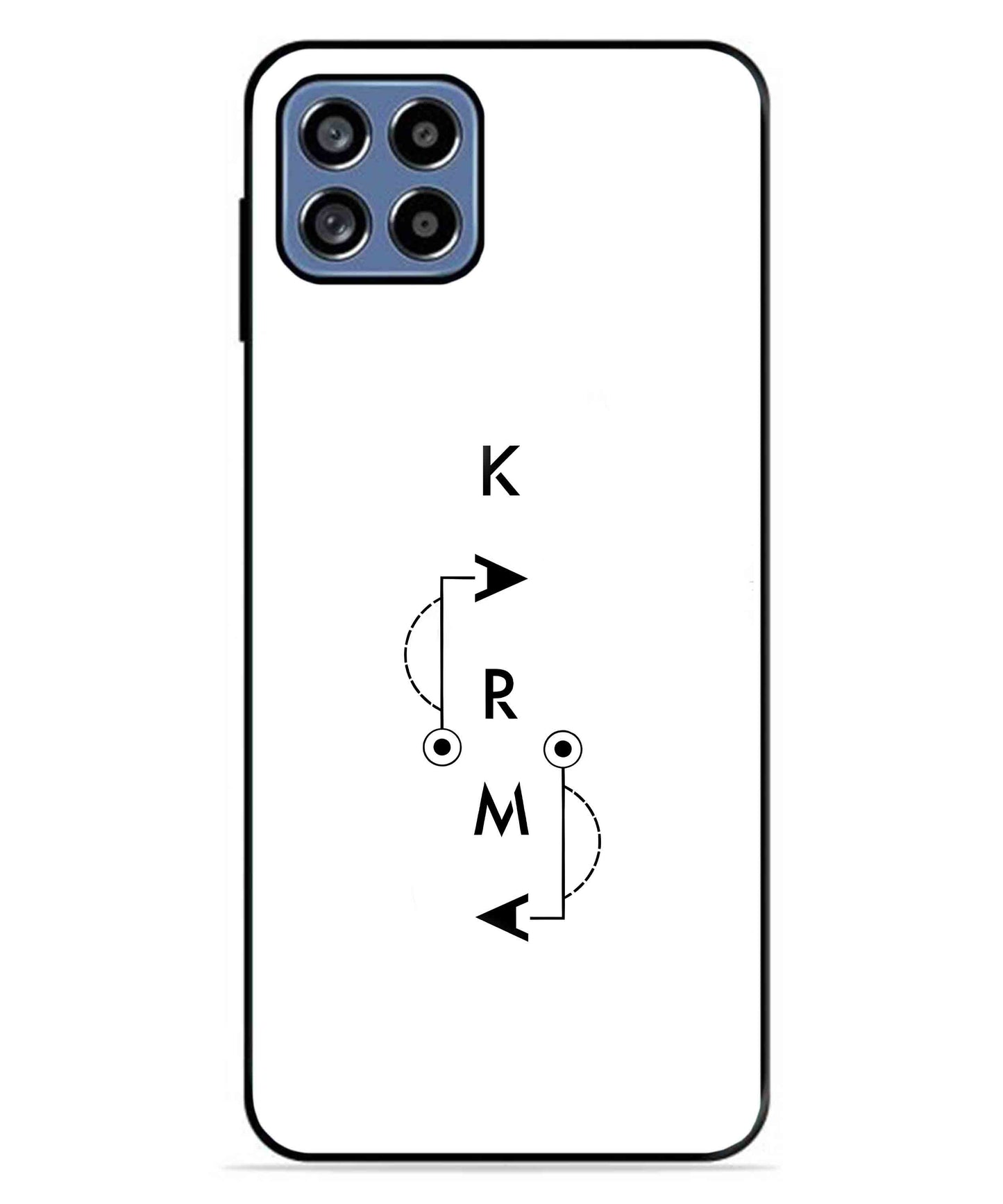 Karma Aesthetic Metal Back Cover Phone Case for Samsung Galaxy A22 5G