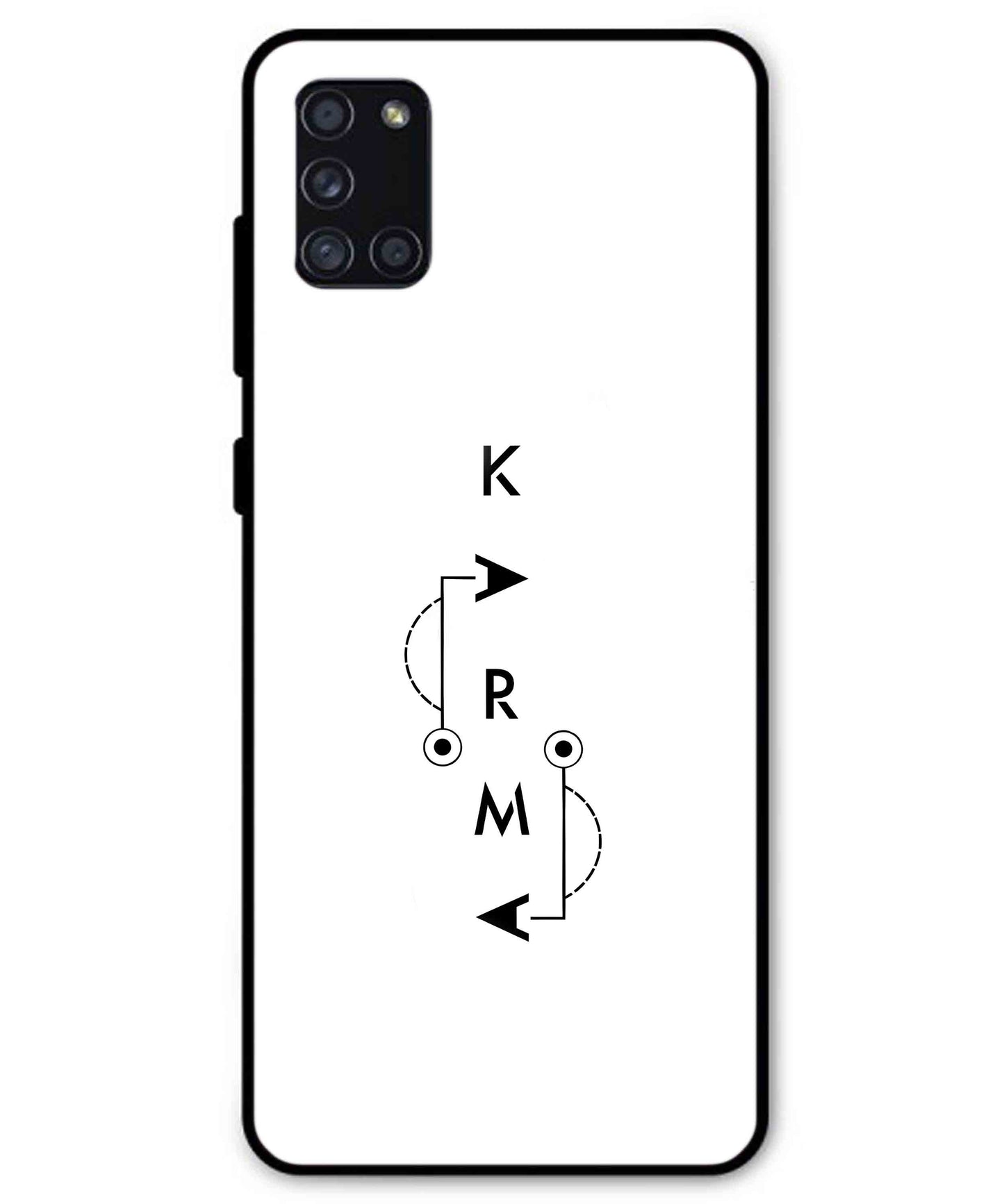 Karma Aesthetic Metal Back Cover Phone Case for Samsung Galaxy A31