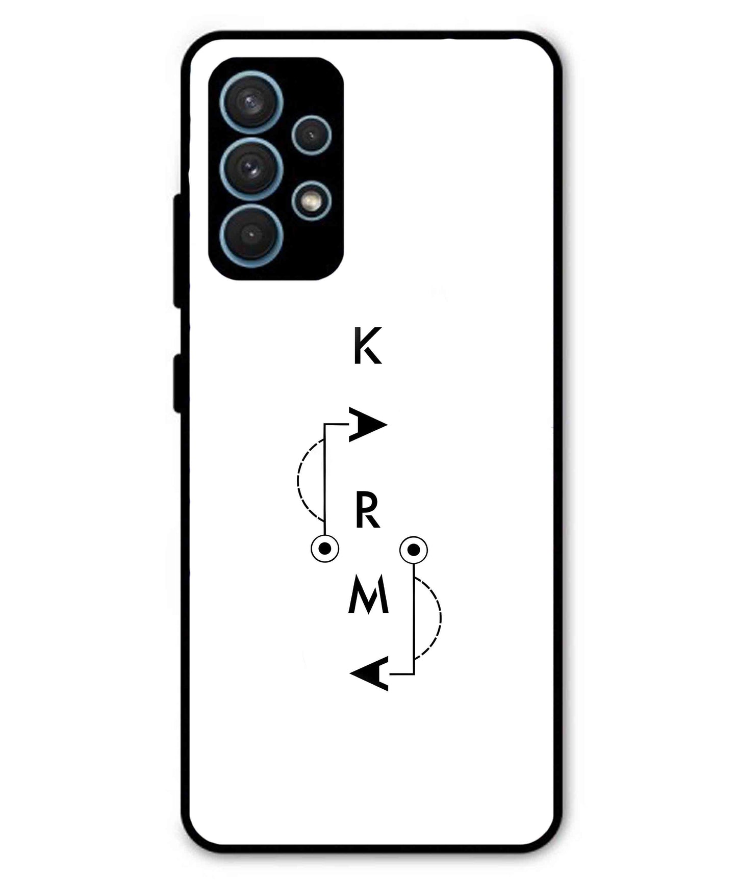 Karma Aesthetic Metal Back Cover Phone Case for Samsung Galaxy A32 5G
