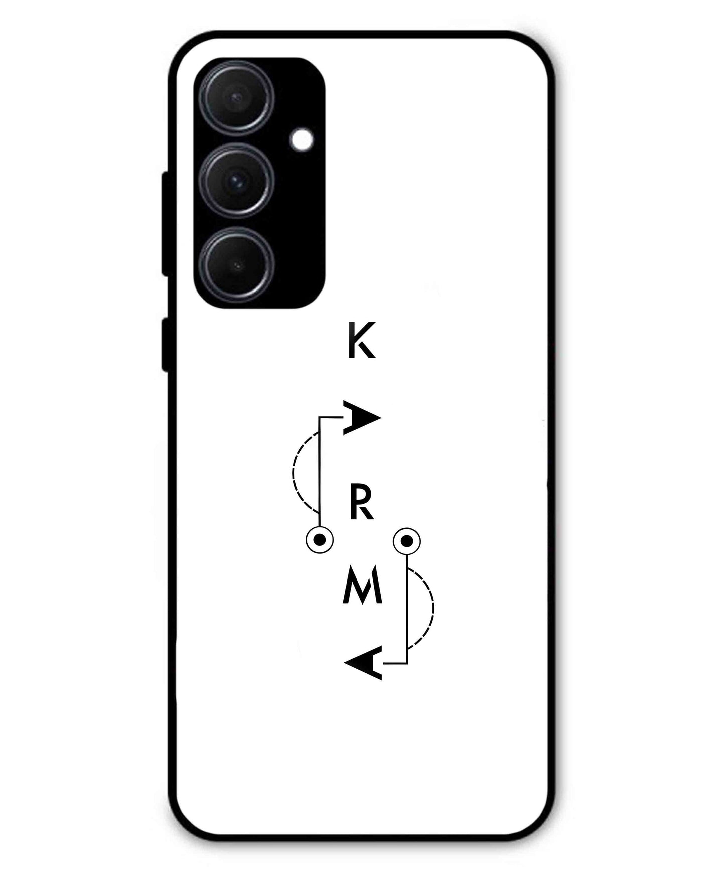 Karma Aesthetic Metal Back Cover Phone Case for Samsung Galaxy A35