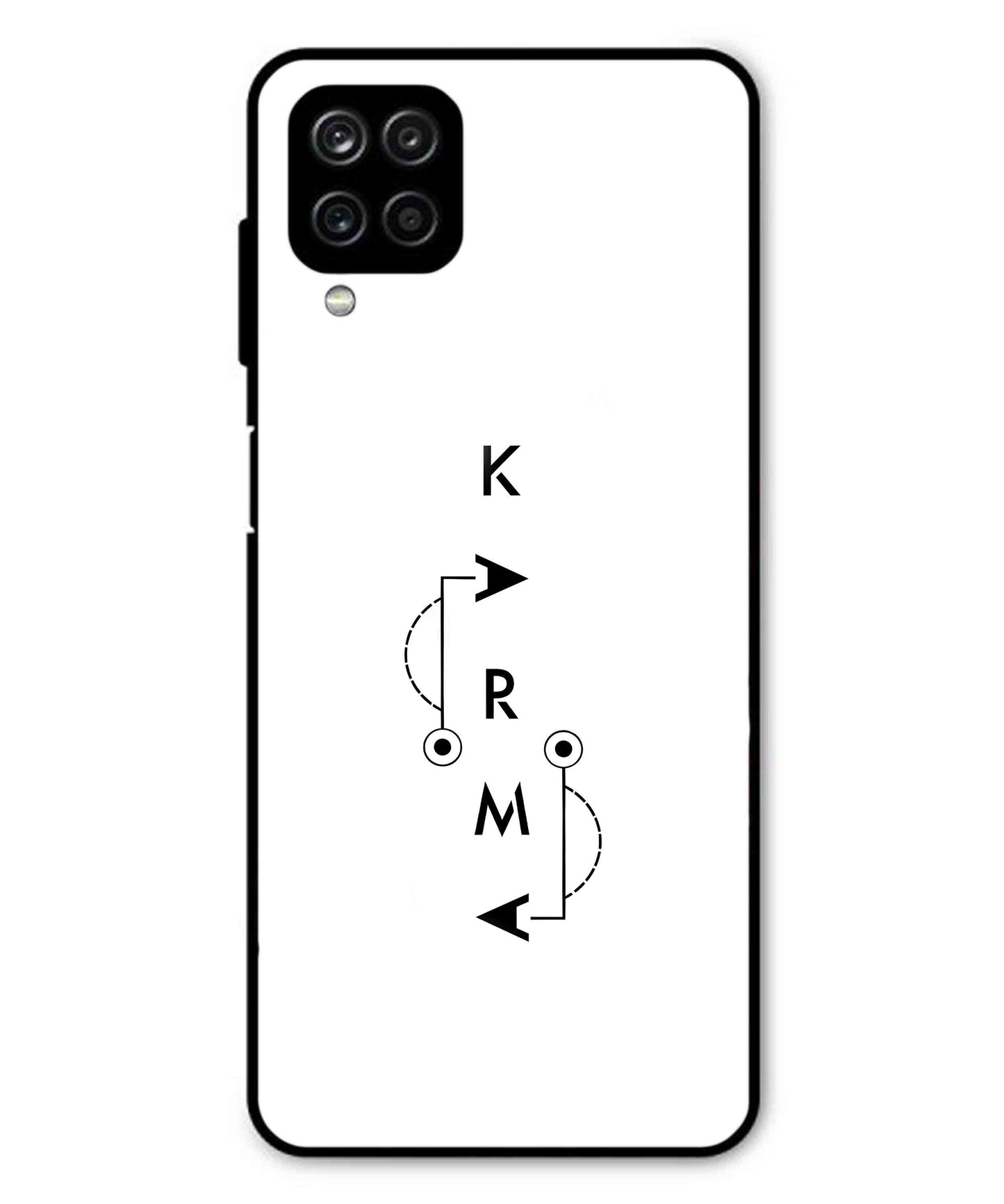Karma Aesthetic Metal Back Cover Phone Case for Samsung Galaxy M32 4G