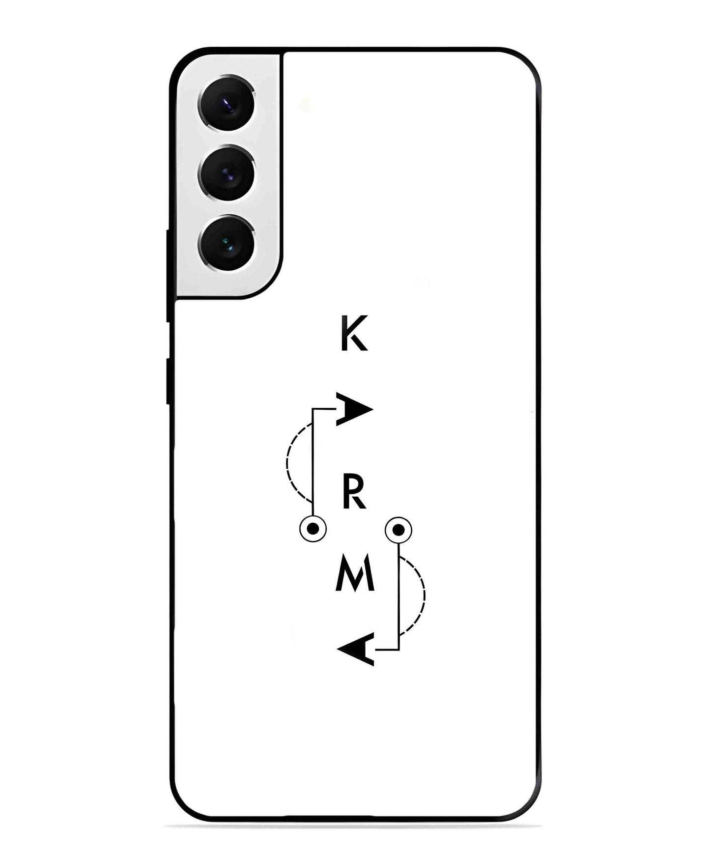 Karma Aesthetic Metal Back Cover Phone Case for Samsung Galaxy S22 Plus