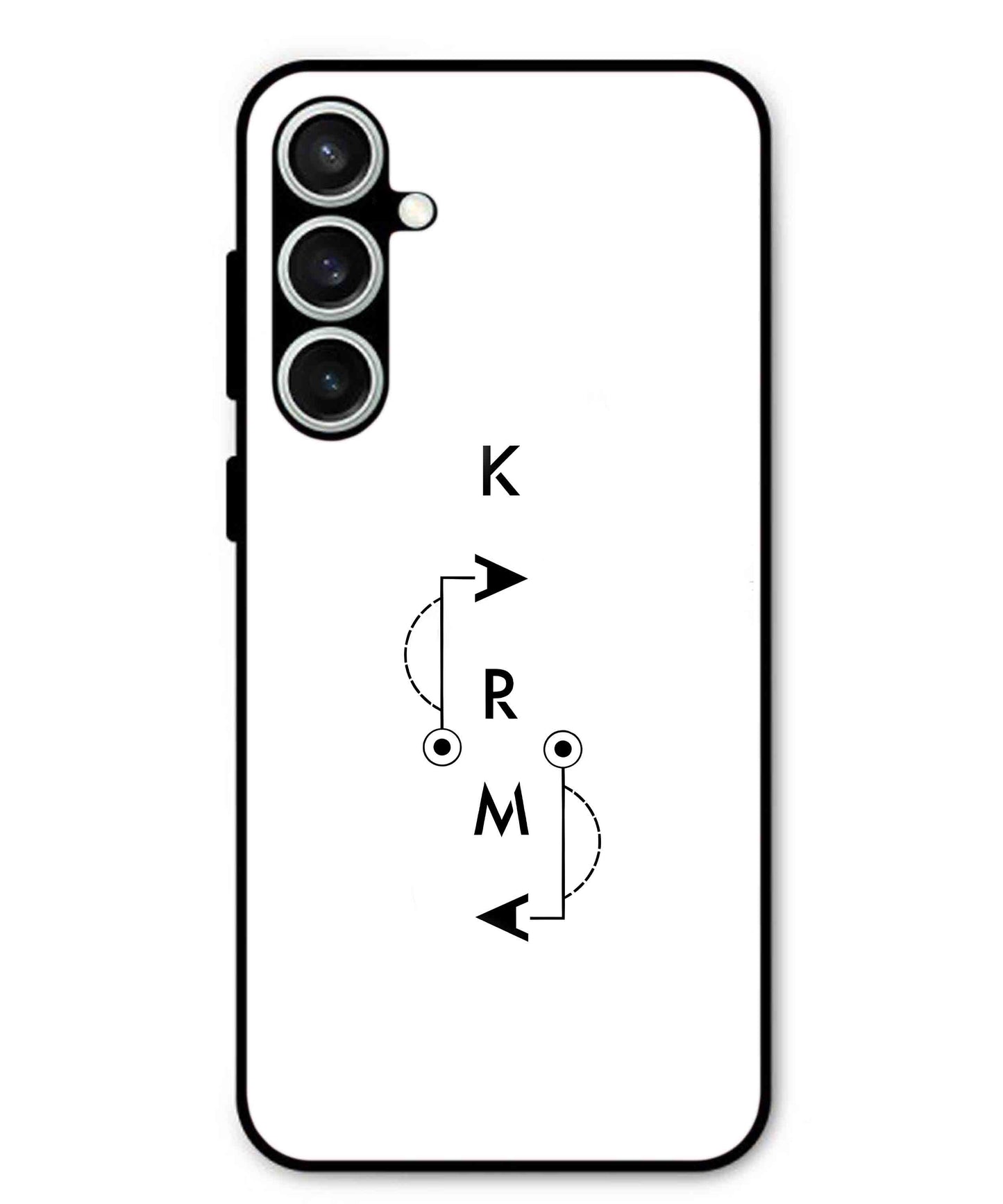 Karma Aesthetic Metal Back Cover Phone Case for Samsung Galaxy S23 Fe